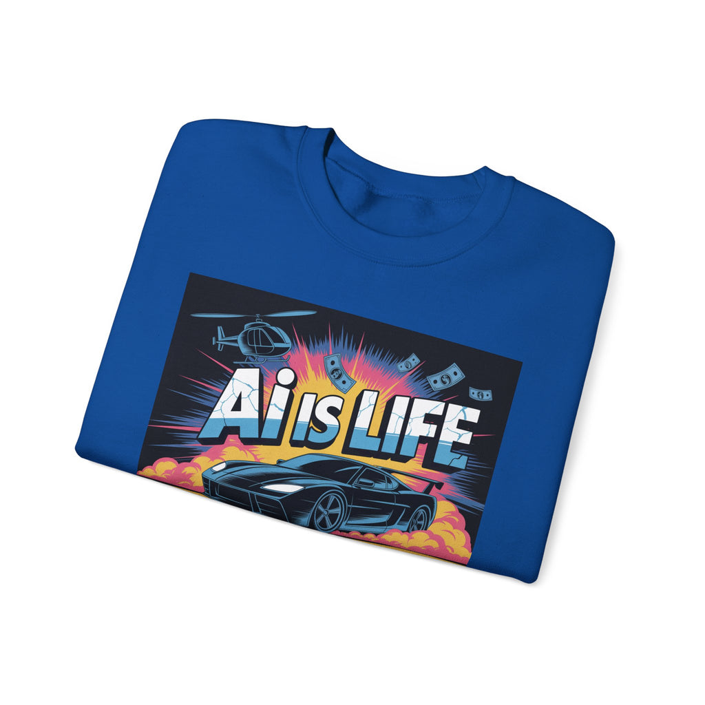 AI Is Life  "Action Mode”  Unisex Heavy Blend™ Crewneck Sweatshirt