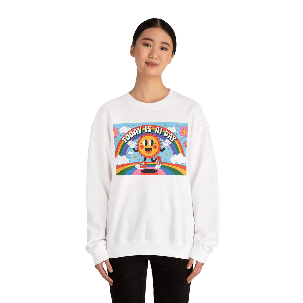 Today Is AI Day  "Sunshine Circuit" Unisex Heavy Blend™ Crewneck Sweatshirt