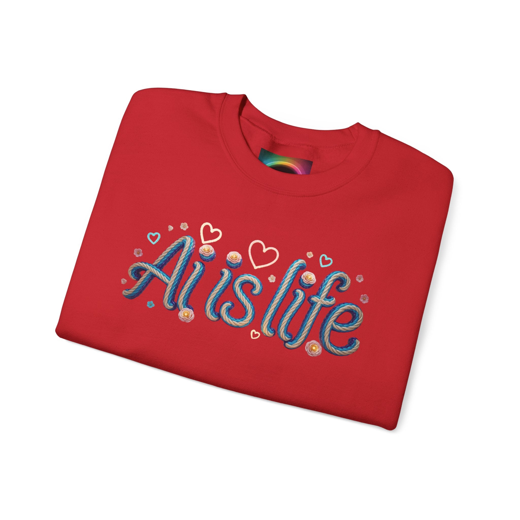 AI is LIFE " TWISTED BEAUTY " Retro Script Graphic Pullover for Artists Sweatshirt