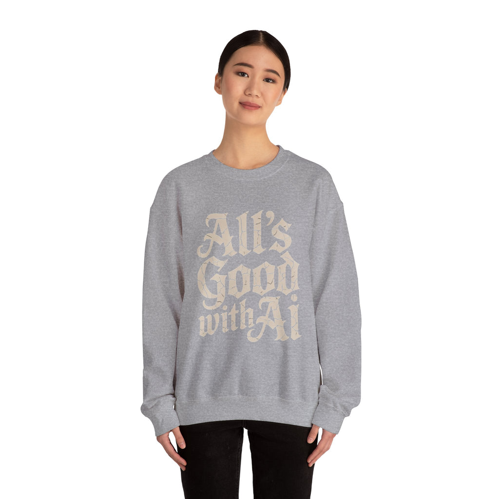 ALL’S GOOD WITH AI “Cracked Code Classic” Unisex Heavy Blend Crewneck Sweatshirt