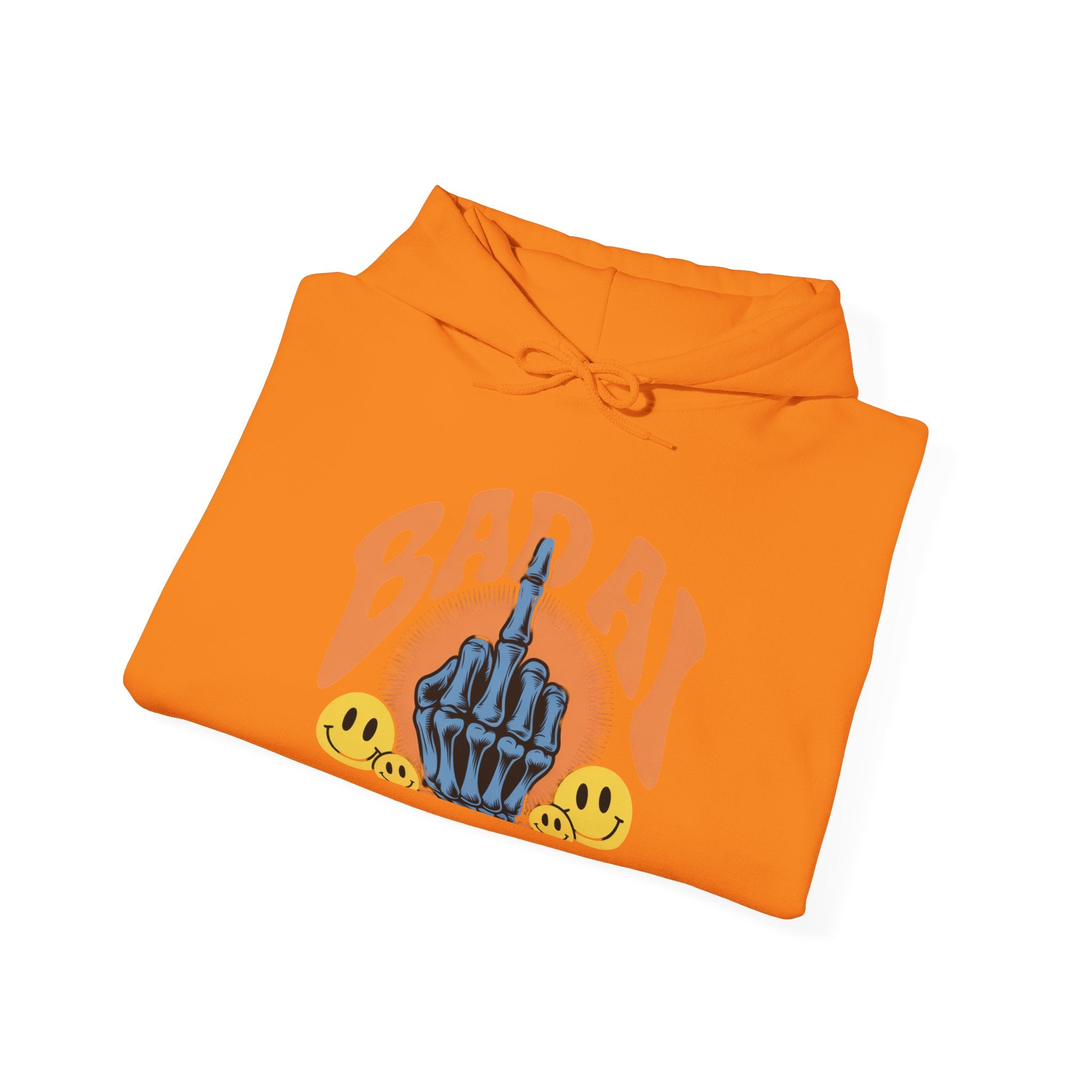 Bad Day Middle Finger Hoodie – Retro Skull Hand Graphic Sweatshirt