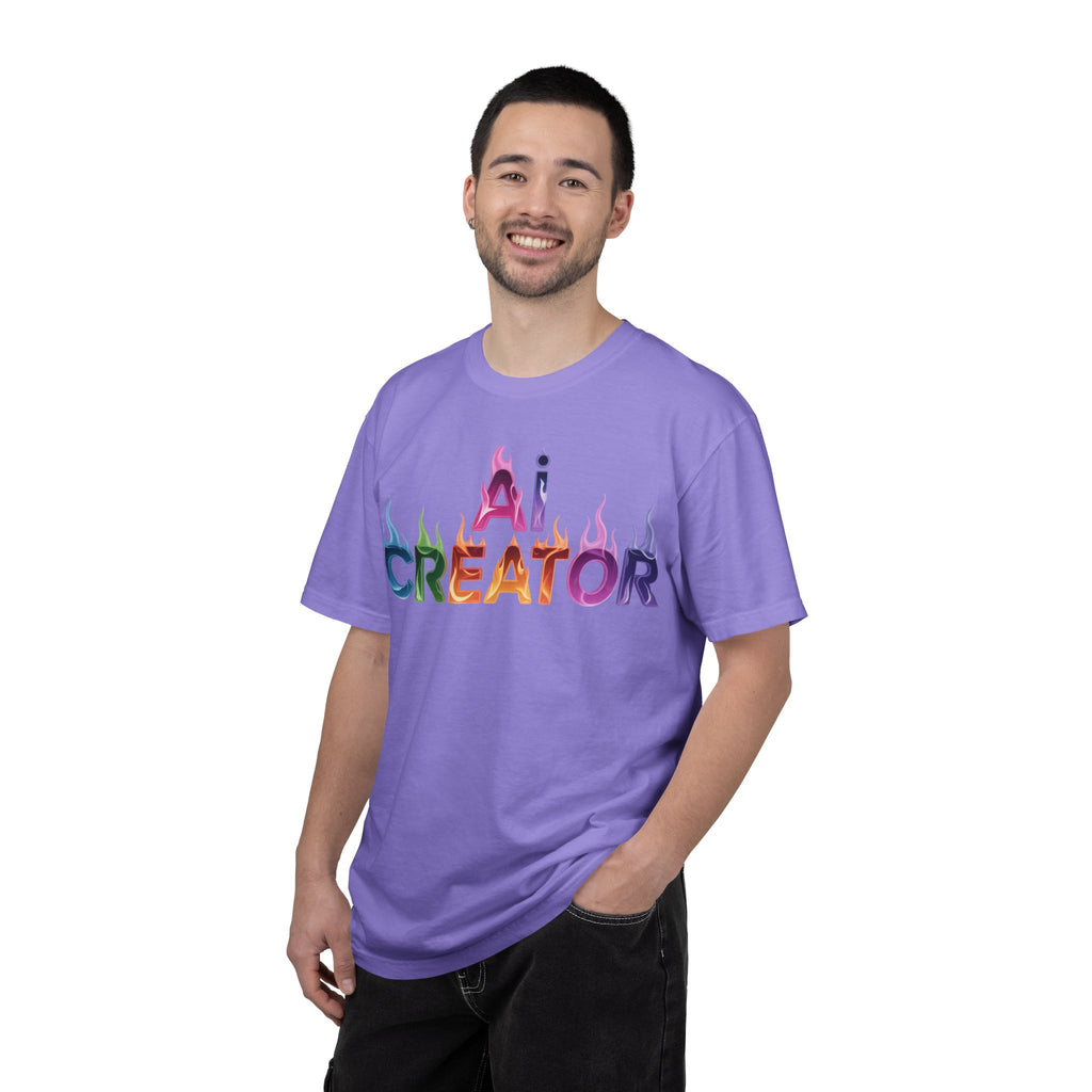 AI CREATOR  "Fire in the Code" Unisex Garment-Dyed T-shirt