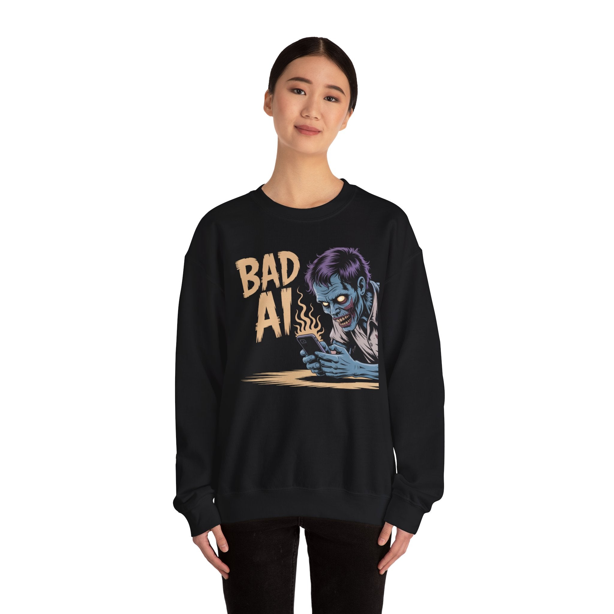 Bad AI "ZOMBIE SCROLL" Unisex Heavy Blend™ Hooded Sweatshirt
