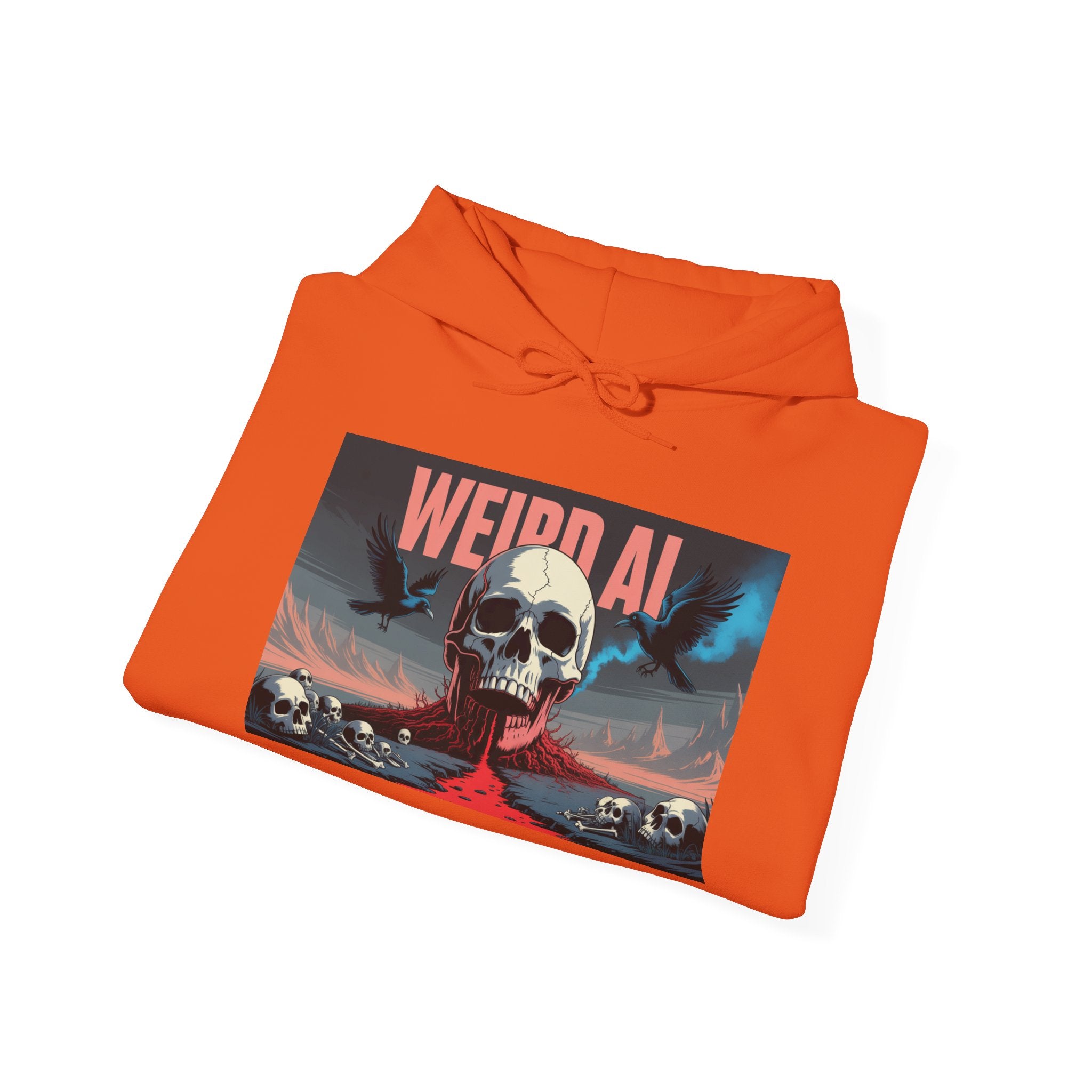 Weird AI " Skeleton Volcano Edition " Unisex Heavy Blend™ Hooded Sweatshirt