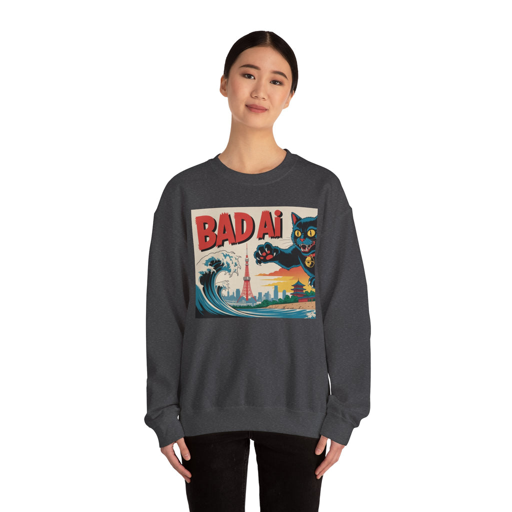 BAD AI  "Kaiju Kitty"  Unisex Heavy Blend™ Crewneck Sweatshirt