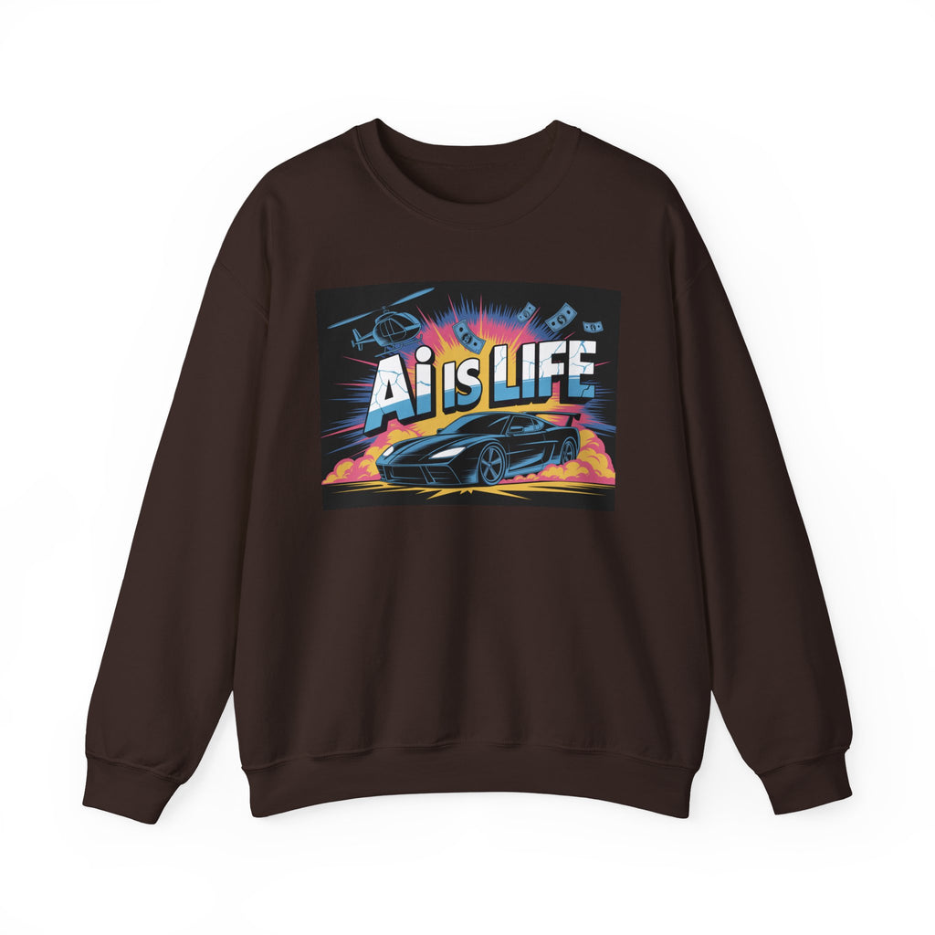 AI Is Life  "Action Mode”  Unisex Heavy Blend™ Crewneck Sweatshirt