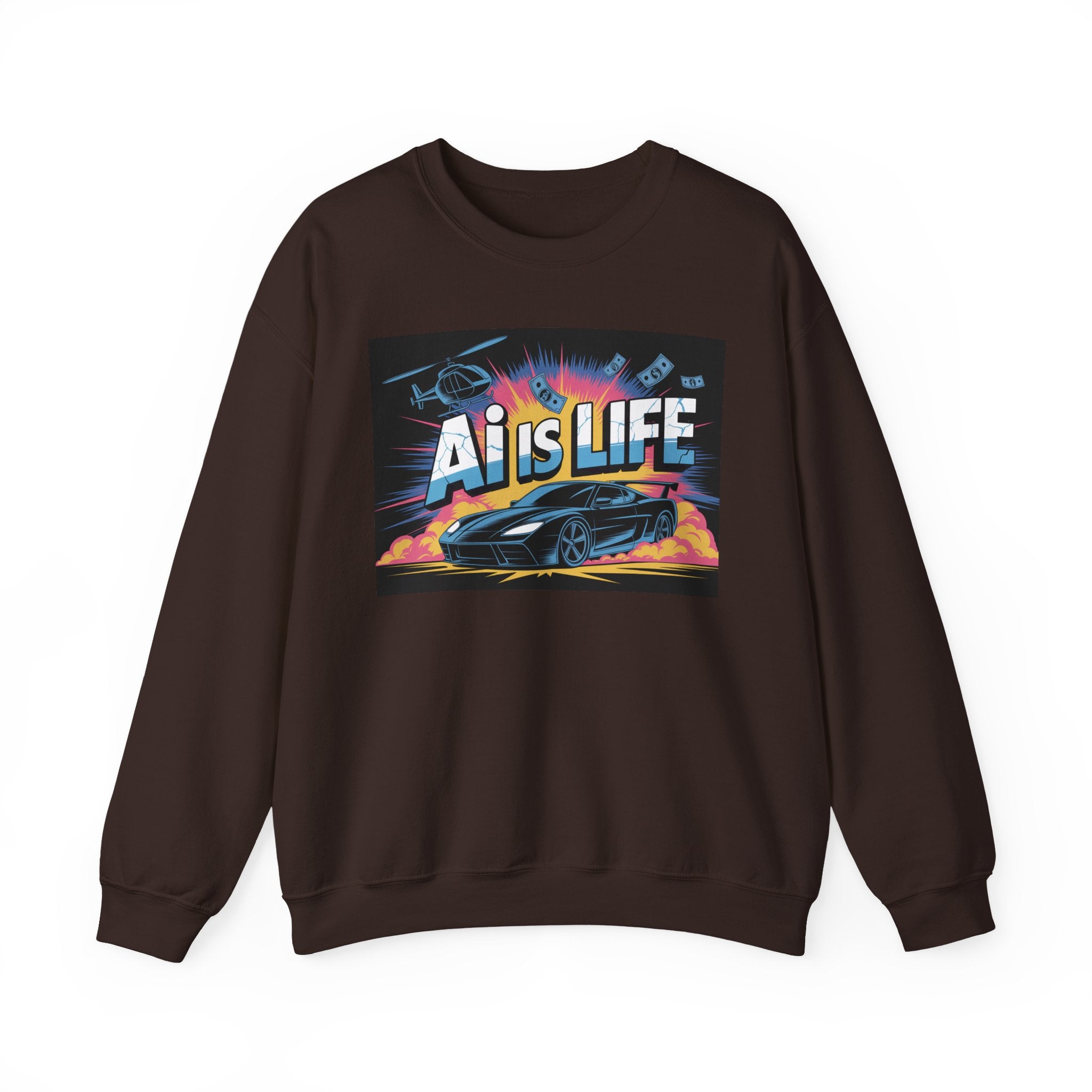 AI Is Life  "Action Mode”  Unisex Heavy Blend™ Crewneck Sweatshirt