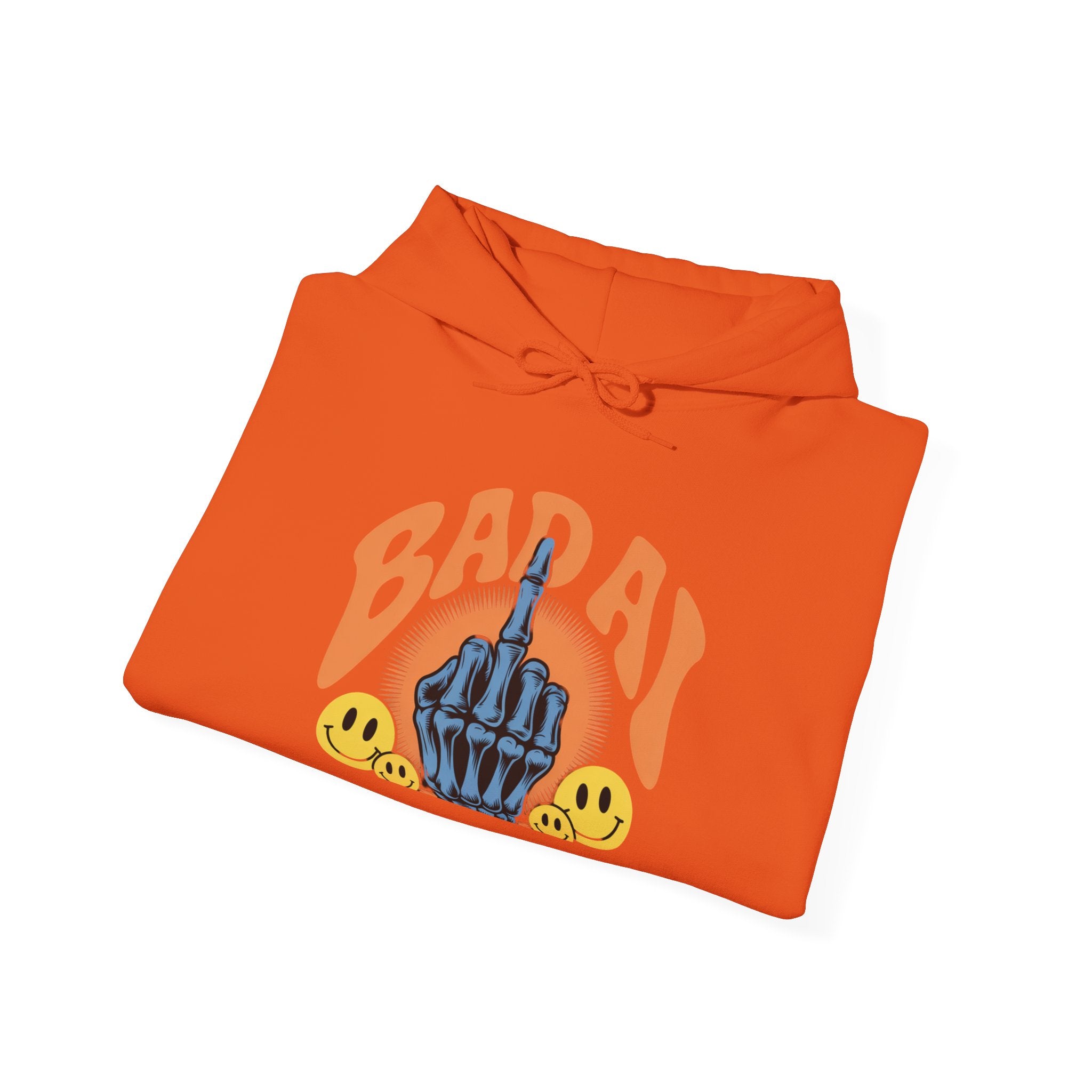 Bad Day Middle Finger Hoodie – Retro Skull Hand Graphic Sweatshirt