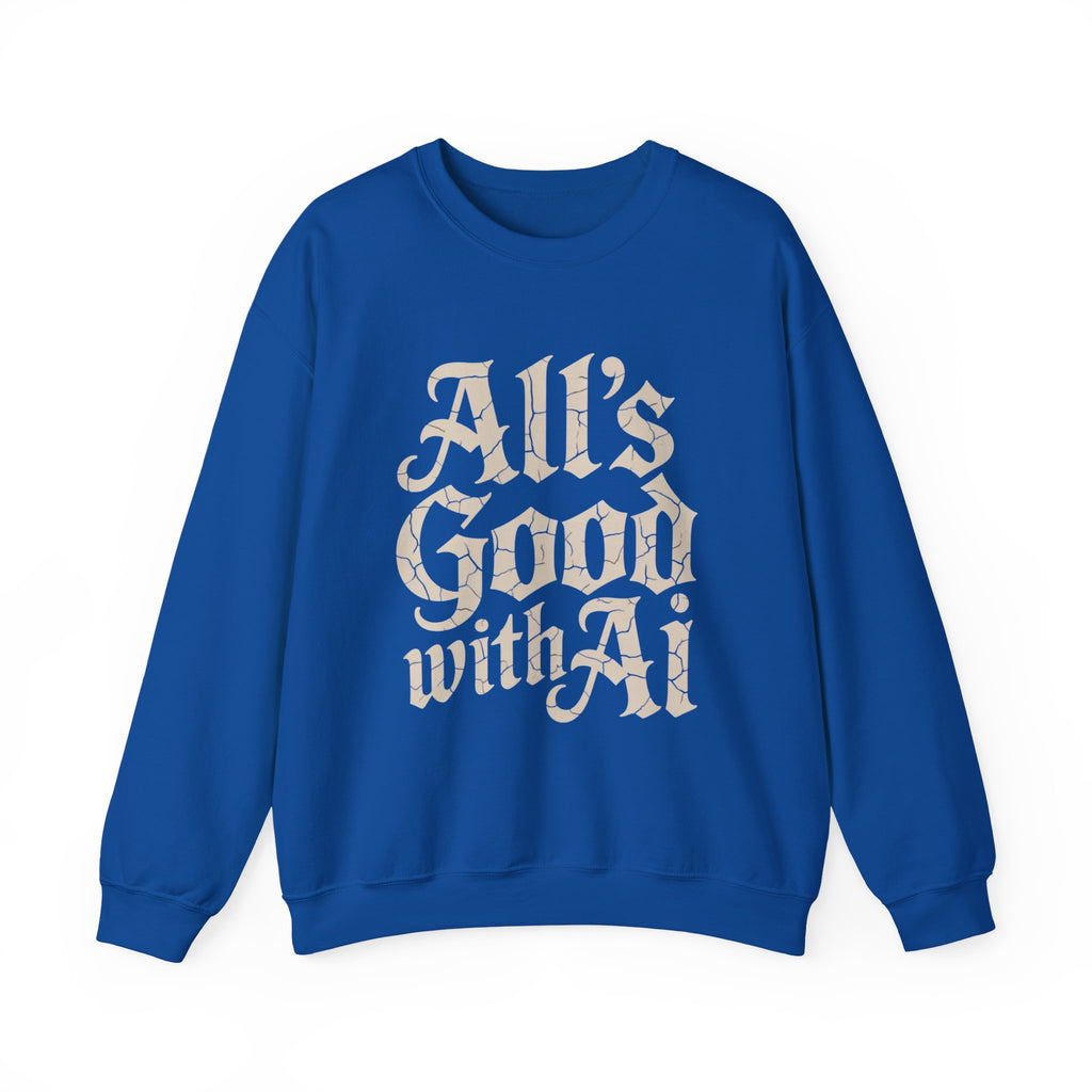 ALL’S GOOD WITH AI “Cracked Code Classic” Unisex Heavy Blend Crewneck Sweatshirt