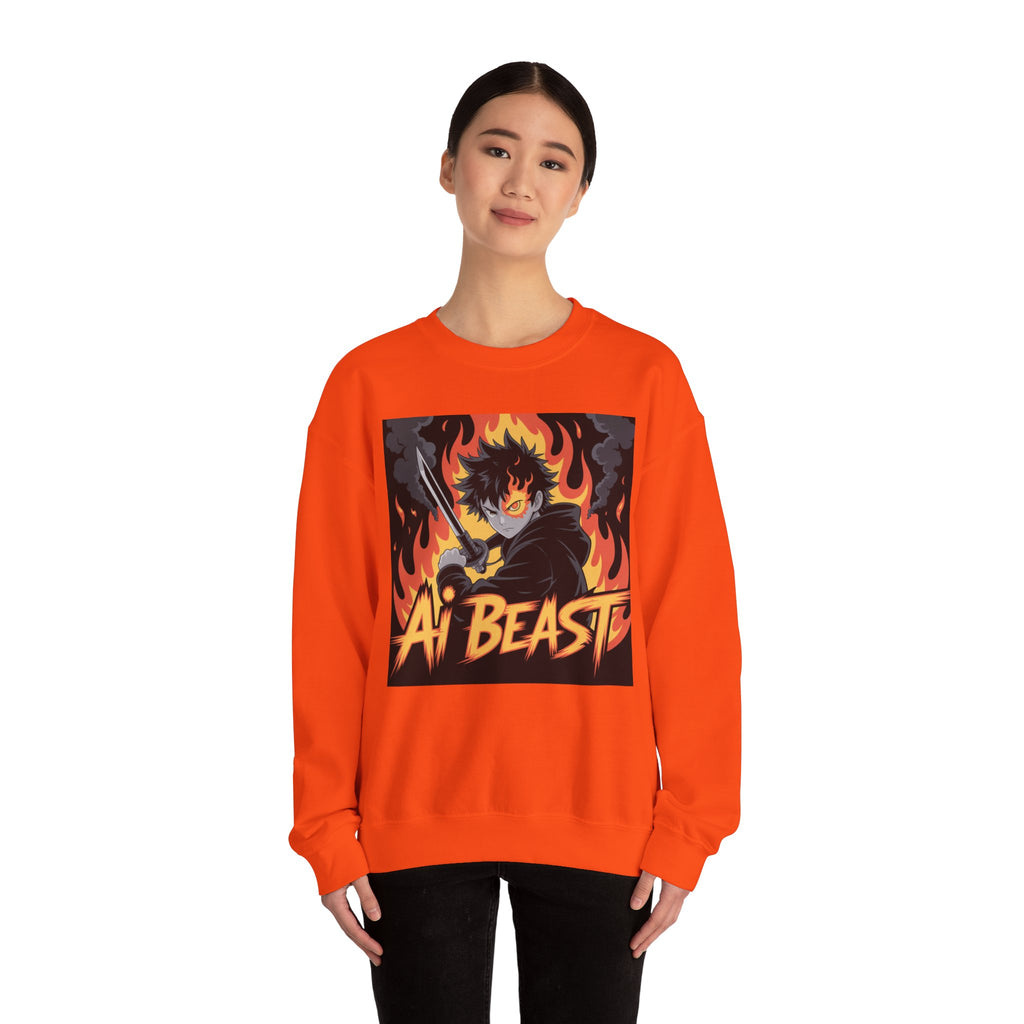 AI BEAST  "Warrior.exe"  Unisex Heavy Blend™ Crewneck Sweatshirt