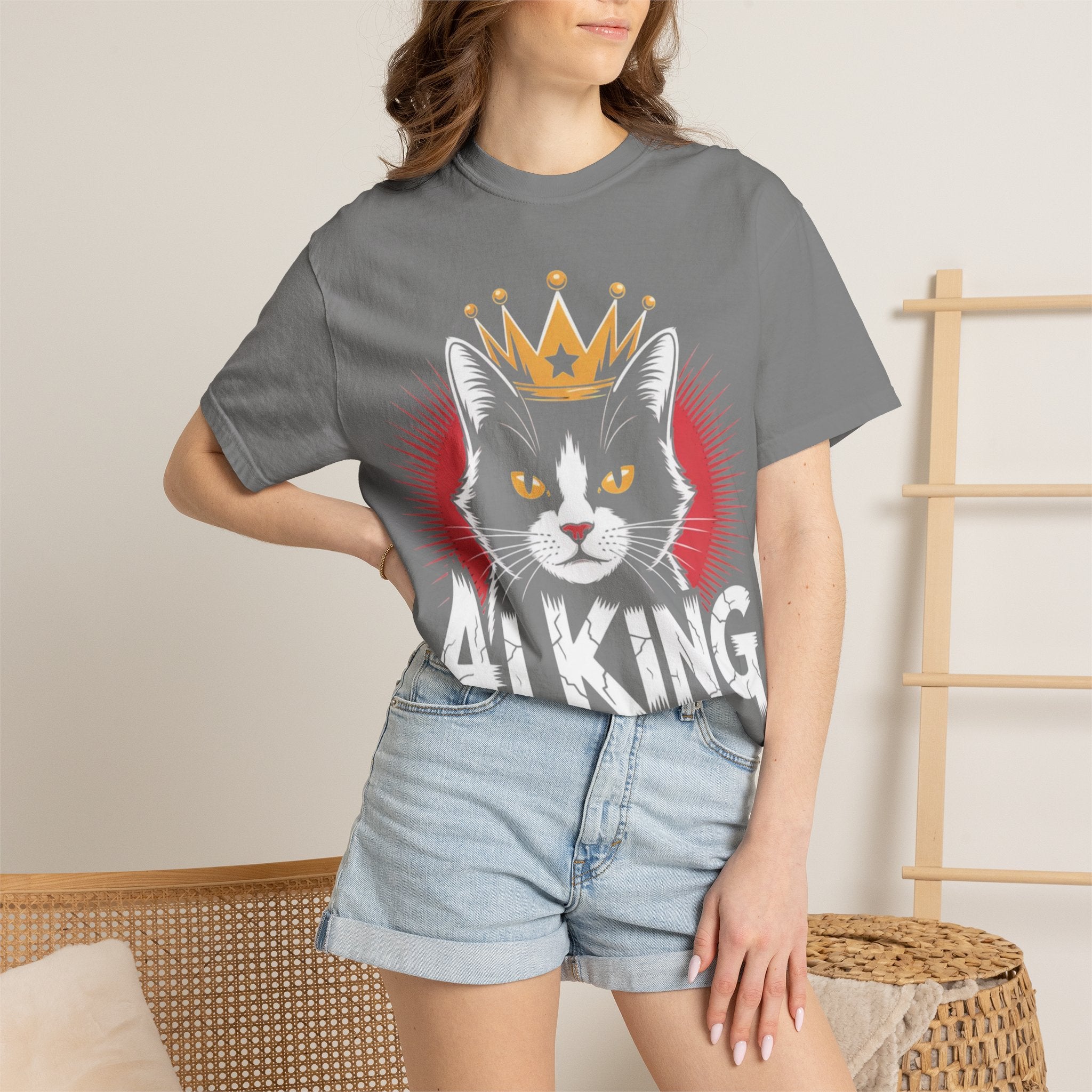 AI king ""Glitch Monarch"" Garment-Dyed T-shirt (Men)