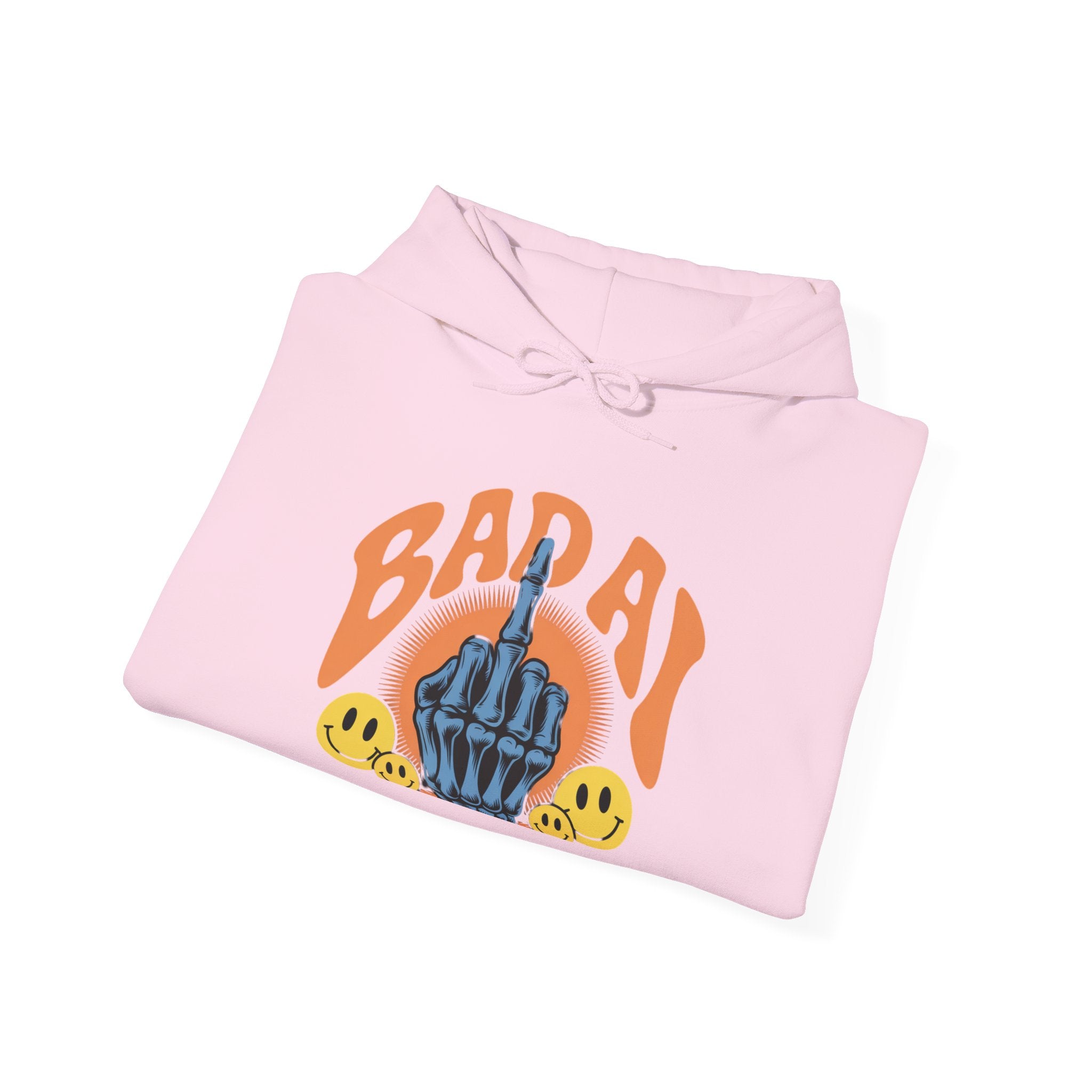 Bad Day Middle Finger Hoodie – Retro Skull Hand Graphic Sweatshirt