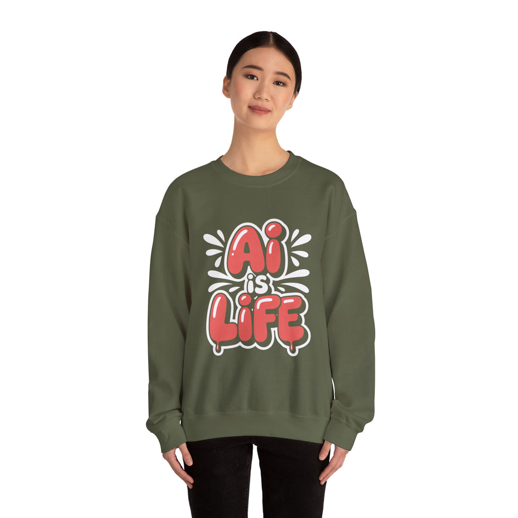 AI IS LIFE  " Neural Pop "  Unisex Heavy Blend™ Crewneck Sweatshirt