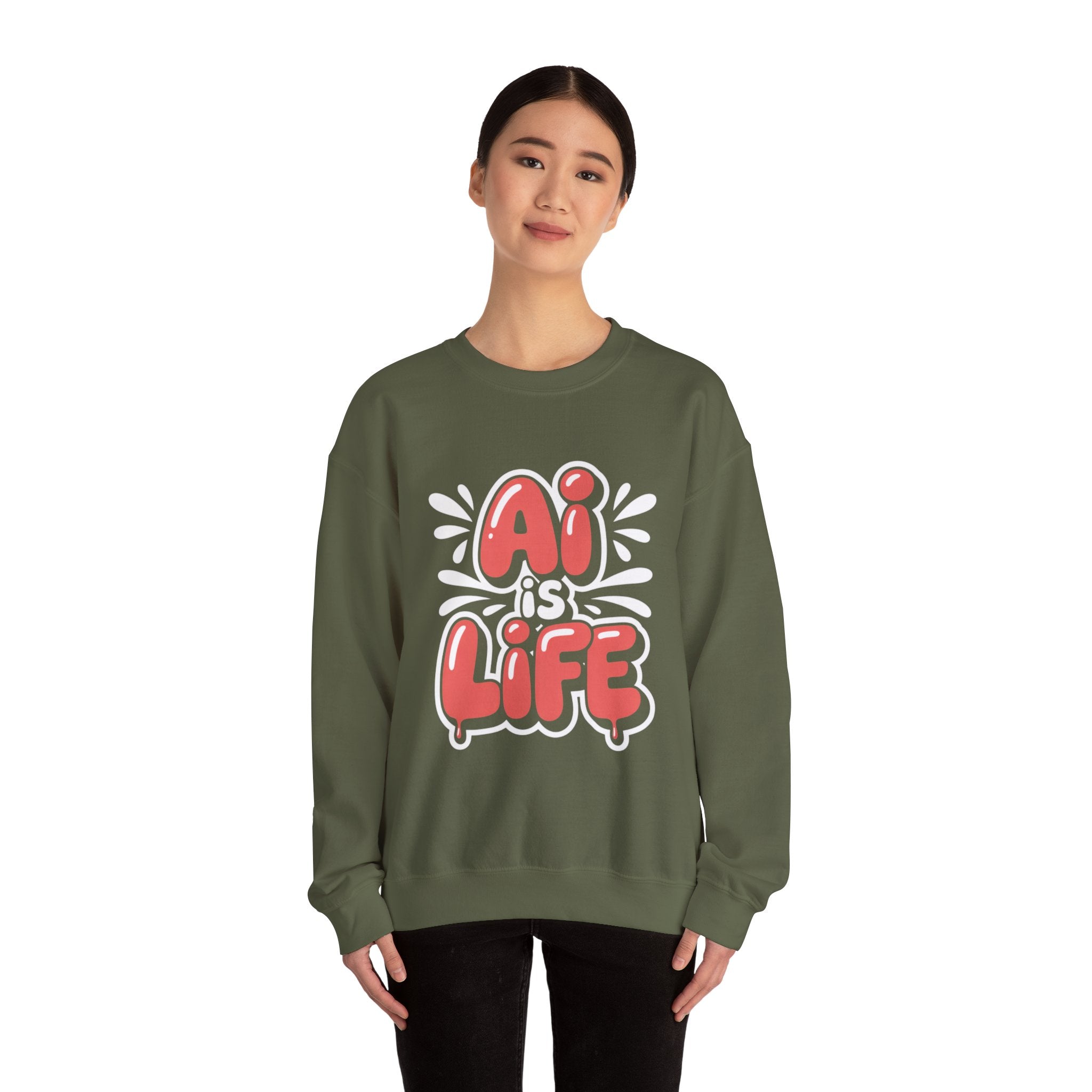 AI IS LIFE  " Neural Pop "  Unisex Heavy Blend™ Crewneck Sweatshirt