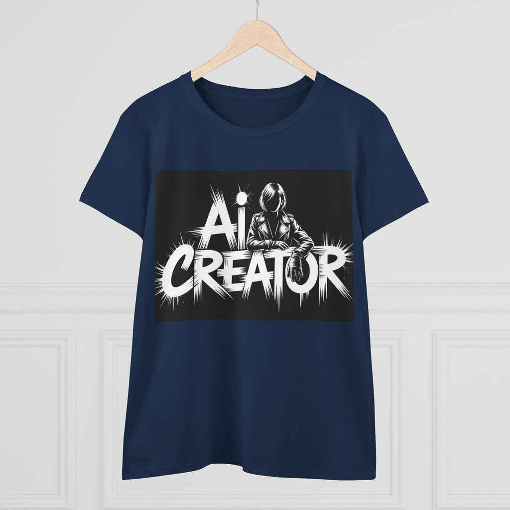 AI Creator  "Digital Rebel" Women's Midweight Cotton Tee