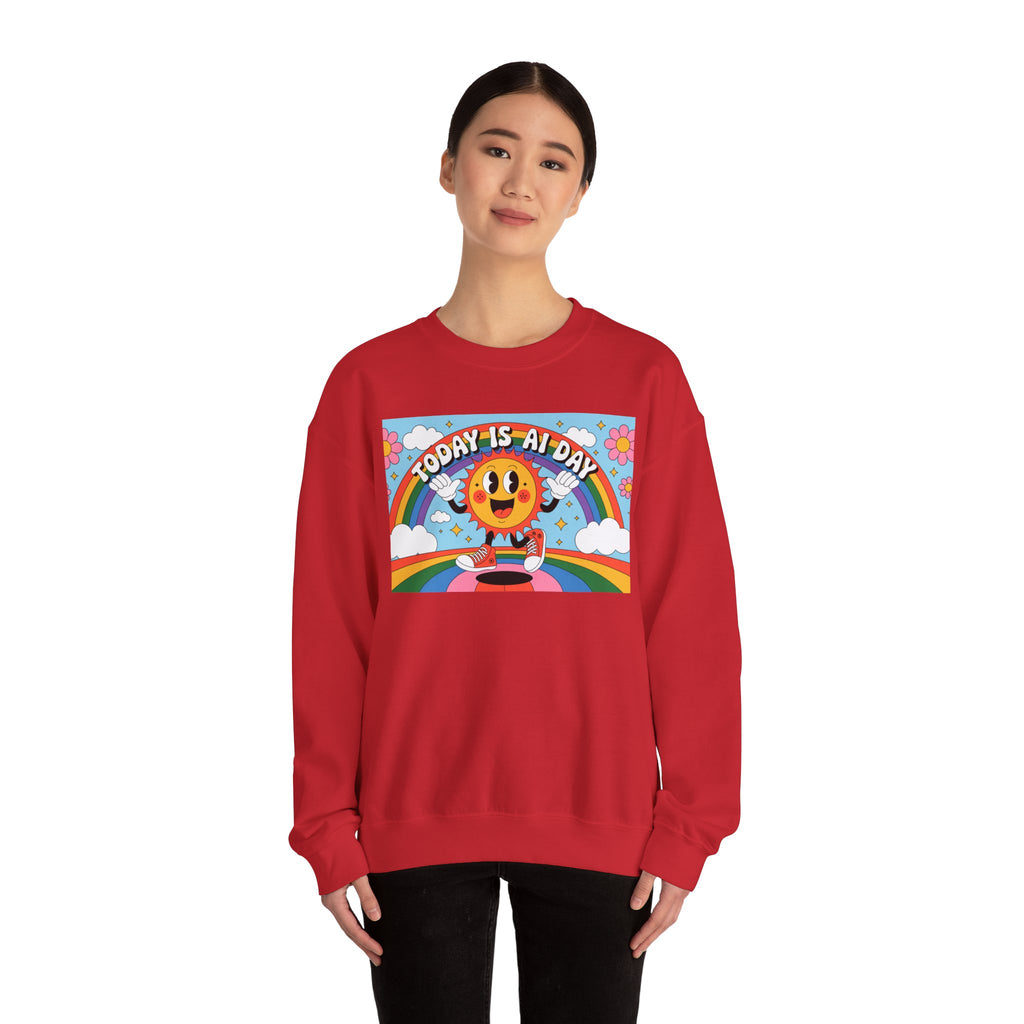 Today Is AI Day  "Sunshine Circuit" Unisex Heavy Blend™ Crewneck Sweatshirt