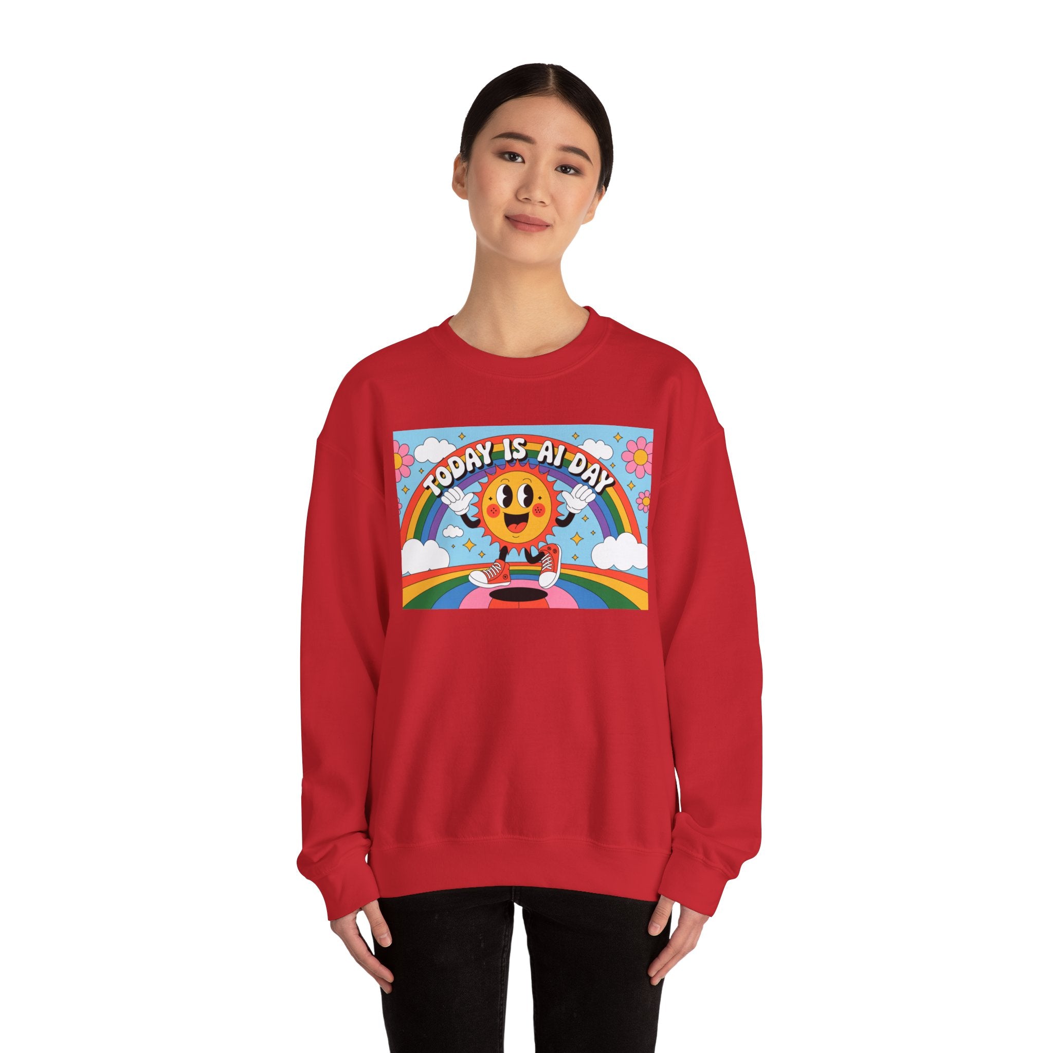 Today Is AI Day  "Sunshine Circuit" Unisex Heavy Blend™ Crewneck Sweatshirt