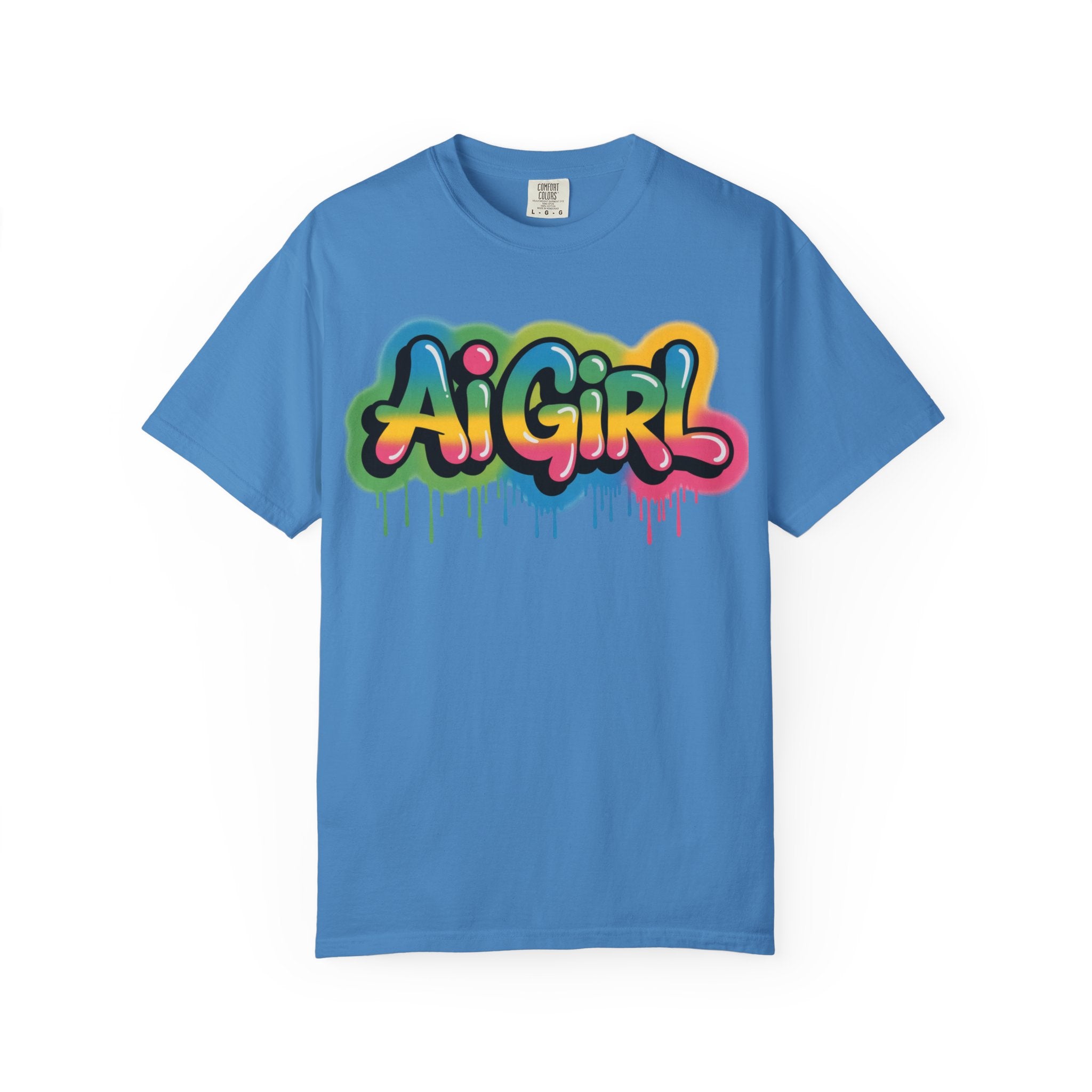 Ai Girl  "Graffiti Glow " Unisex Heavy Blend Garment-Dyed T-shirt