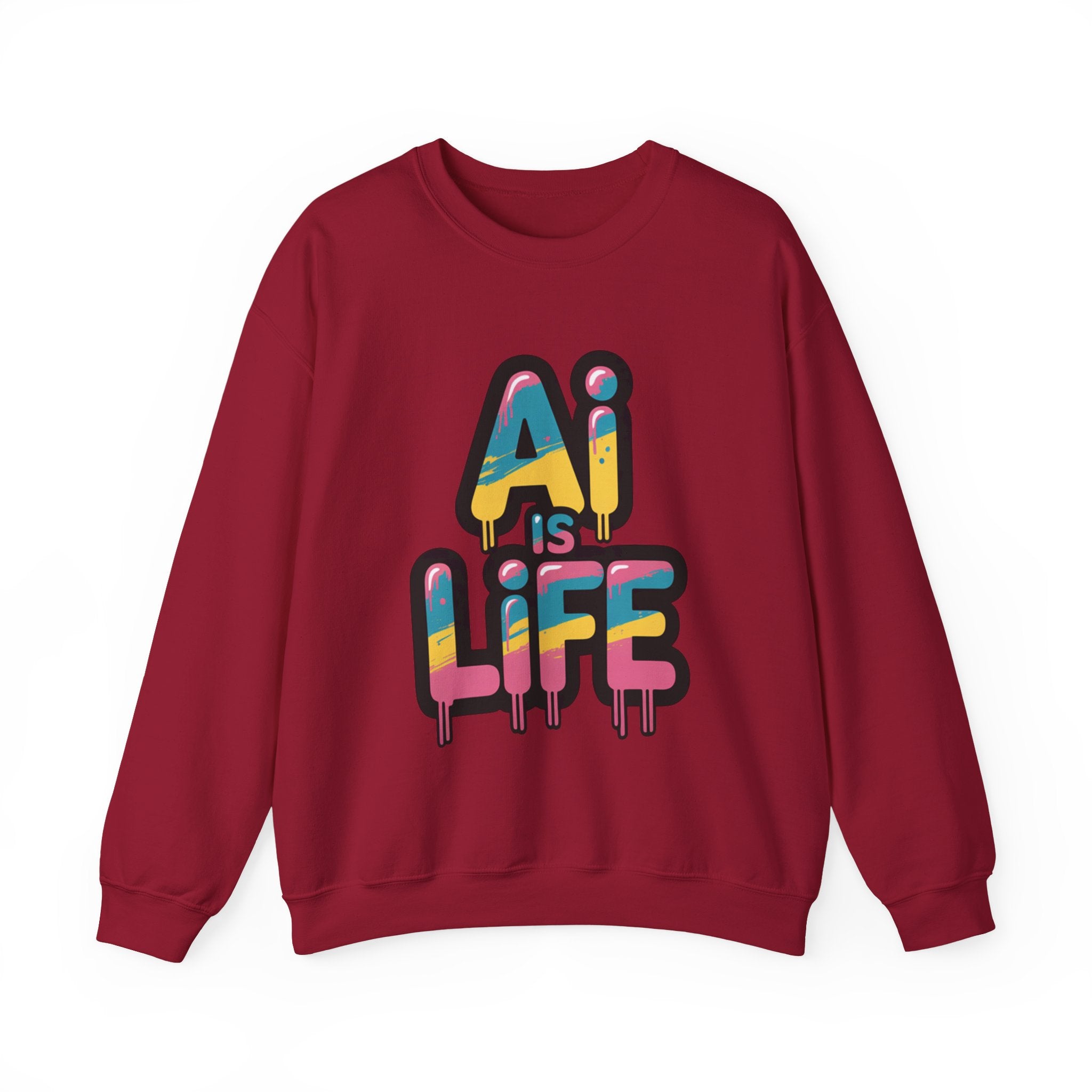 AI IS LIFE " Neon Circuit " Unisex Heavy Blend™ Crewneck Sweatshirt