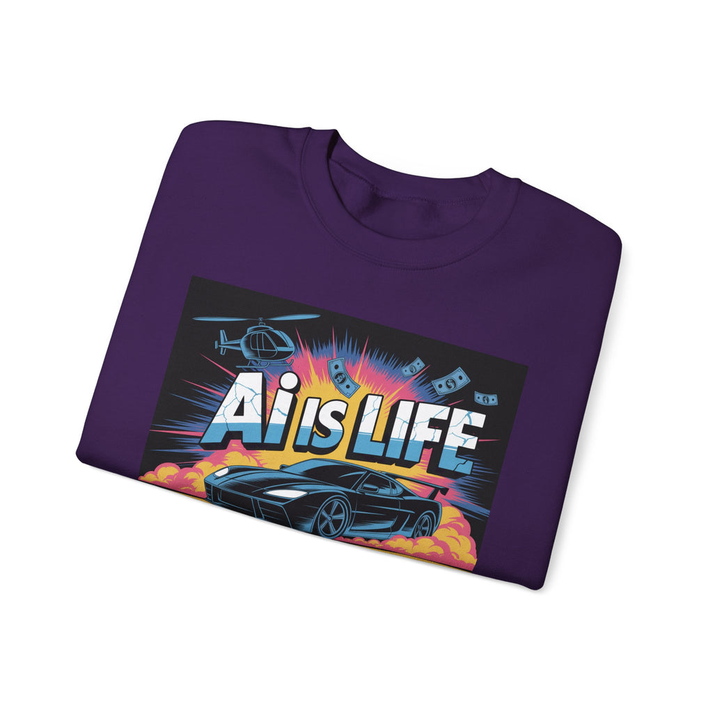 AI Is Life  "Action Mode”  Unisex Heavy Blend™ Crewneck Sweatshirt
