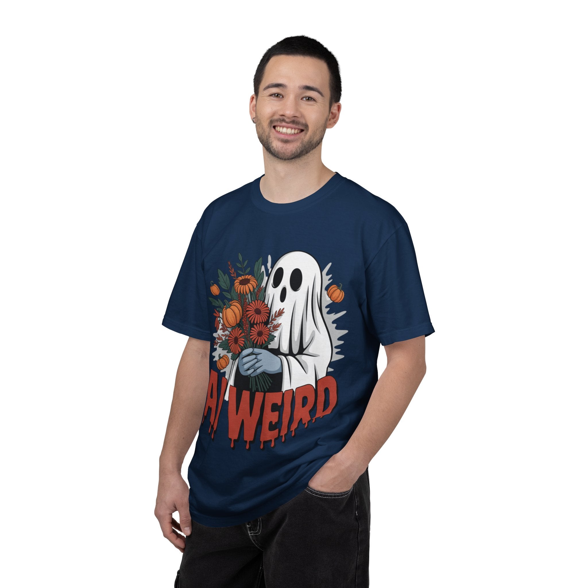 AI WEIRD "Glitch Garden Ghost" Unisex Garment-Dyed T-shirt