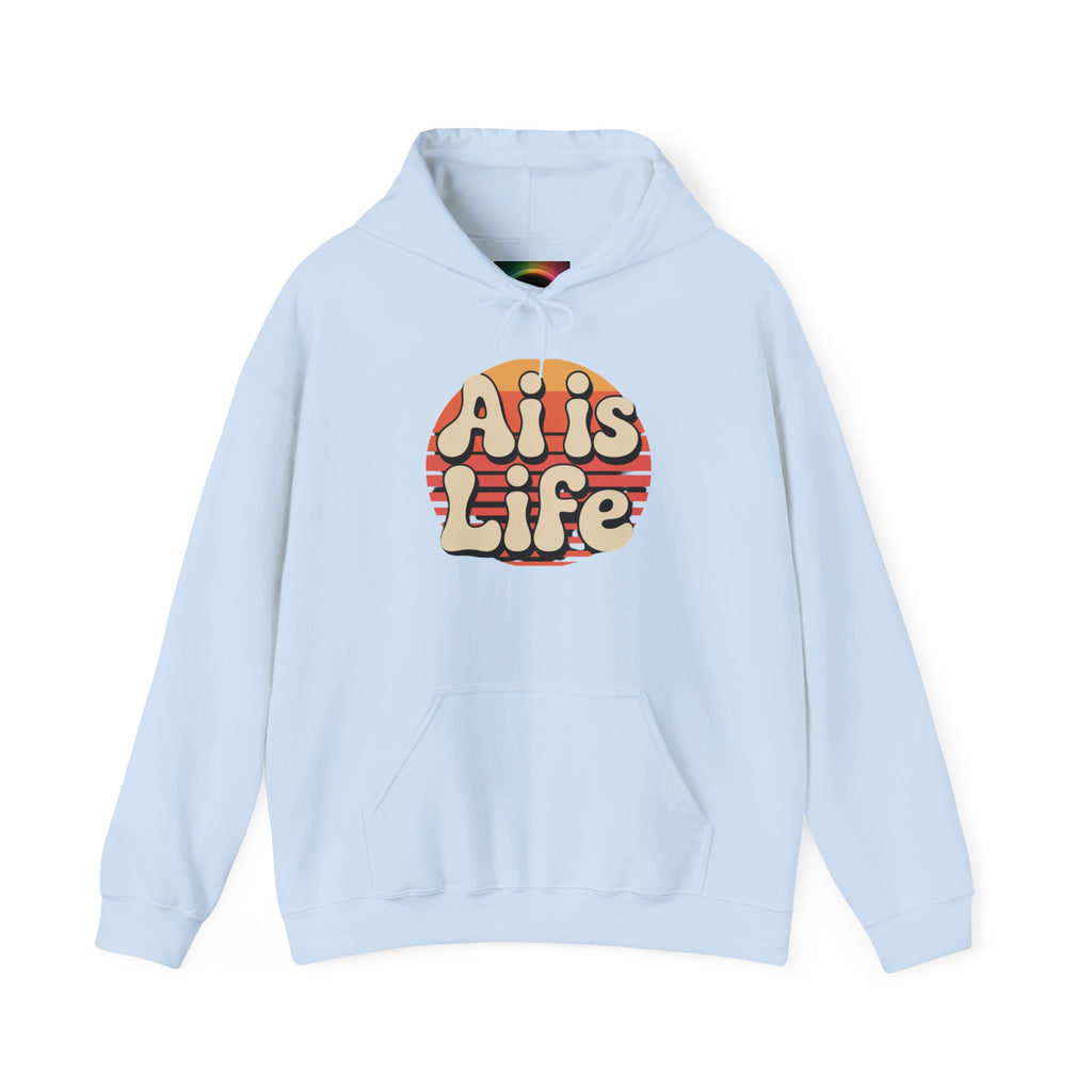 AI is Life "SUNSET CIRCUITRY" Unisex Minimal Blank Hooded Sweatshirt