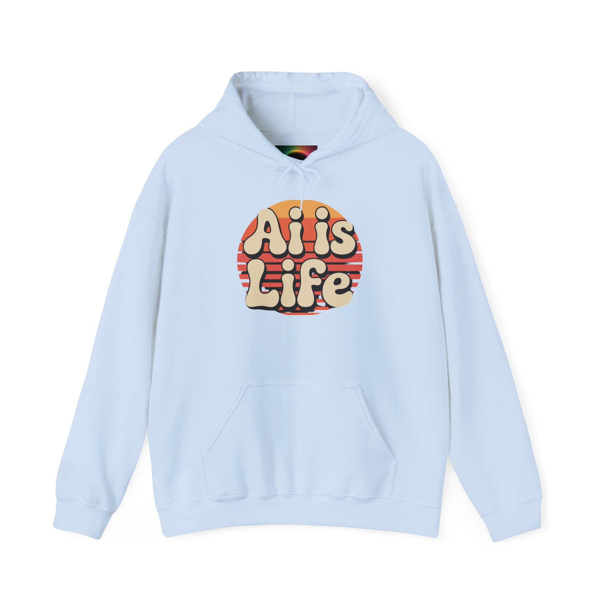 AI is Life "SUNSET CIRCUITRY" Unisex Minimal Blank Hooded Sweatshirt