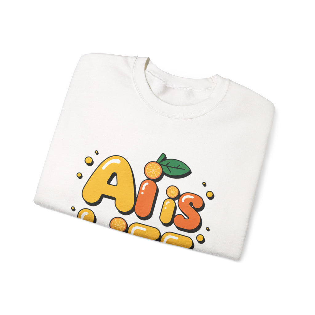AI is LIFE  "Orange Overclock" Unisex Heavy Blend™ Crewneck Sweatshirt