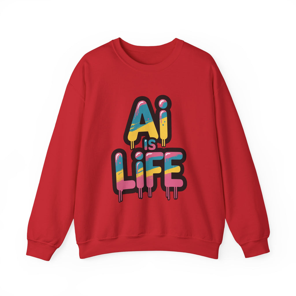 AI IS LIFE " Neon Circuit " Unisex Heavy Blend™ Crewneck Sweatshirt