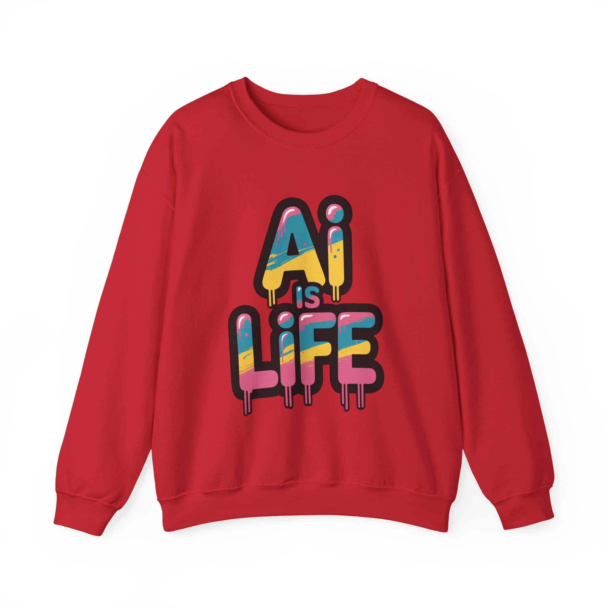AI IS LIFE " Neon Circuit " Unisex Heavy Blend™ Crewneck Sweatshirt