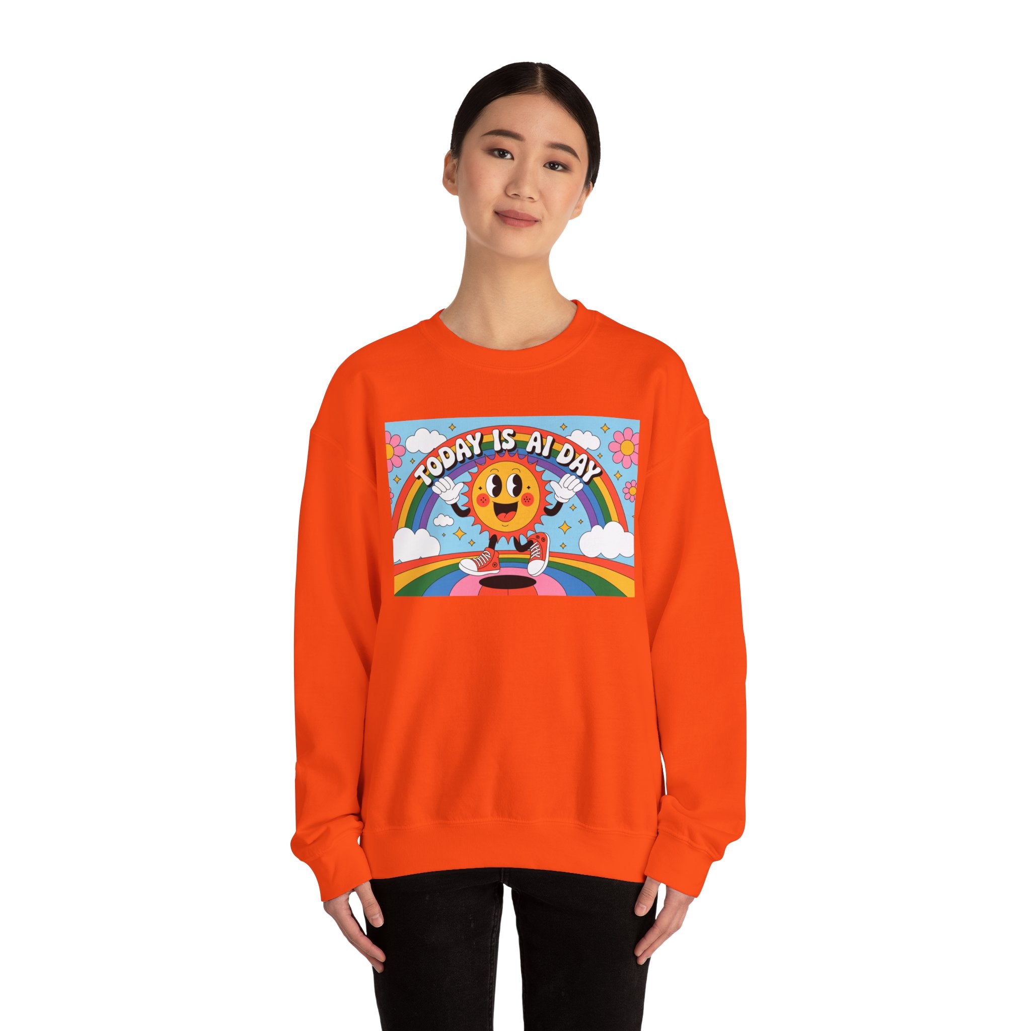 Today Is AI Day  "Sunshine Circuit" Unisex Heavy Blend™ Crewneck Sweatshirt