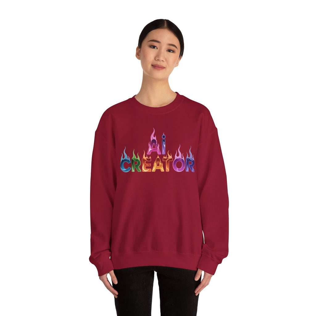 AI CREATOR  "Fire in the Code" Unisex Heavy Blend™ Crewneck Sweatshirt