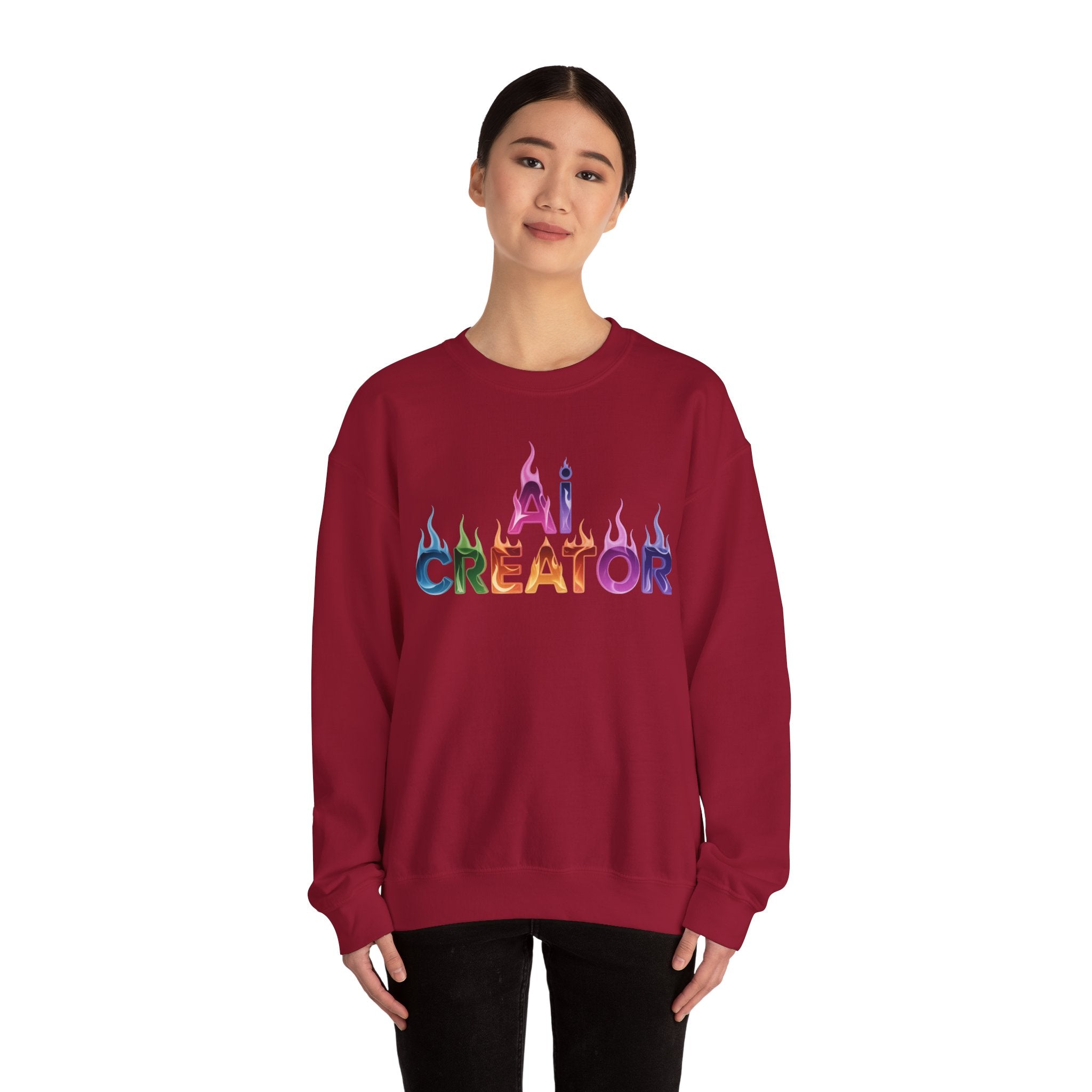 AI CREATOR  "Fire in the Code" Unisex Heavy Blend™ Crewneck Sweatshirt