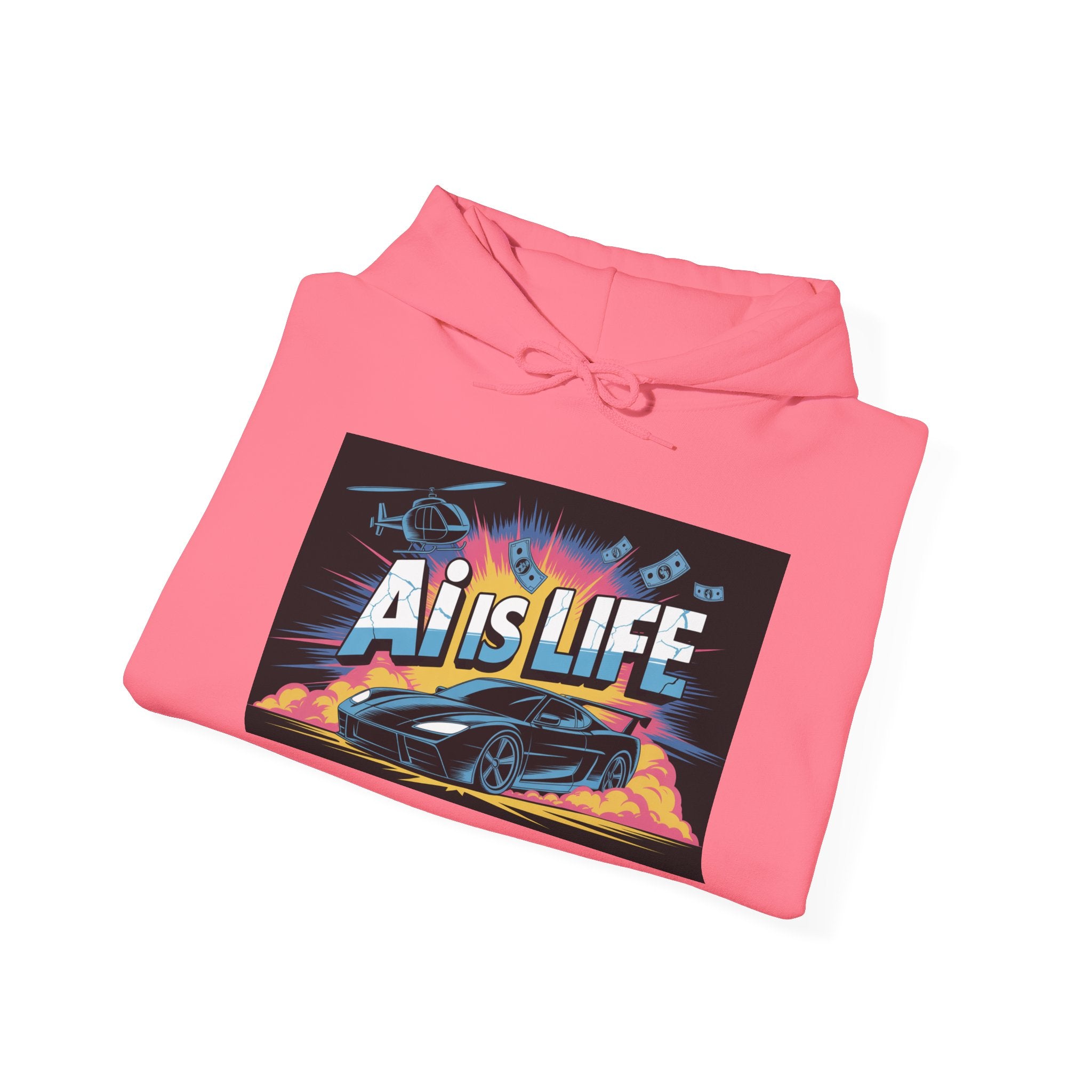 AI is LIFE " Action Mode "  Unisex Heavy Blend™ Hooded Sweatshirt