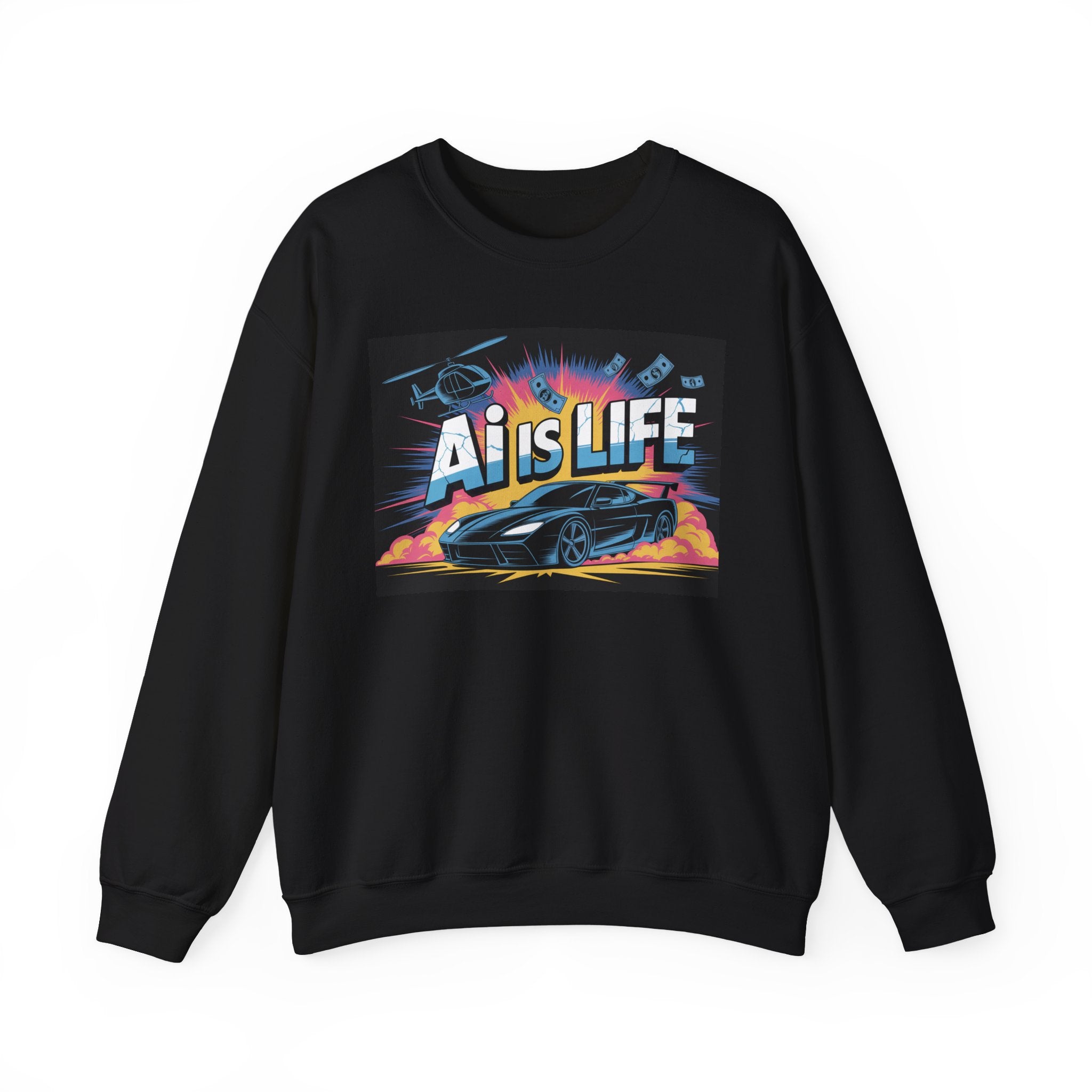 AI Is Life  "Action Mode”  Unisex Heavy Blend™ Crewneck Sweatshirt