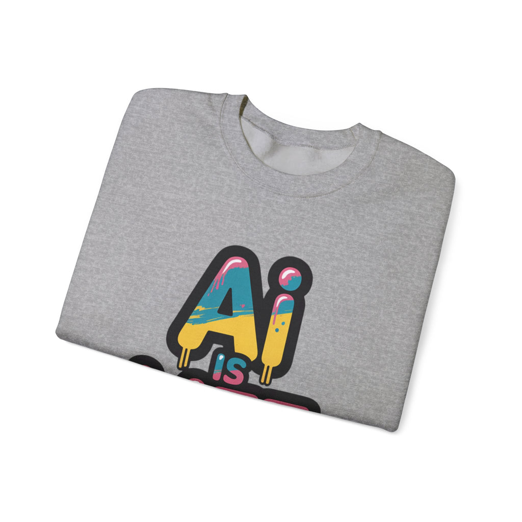 AI IS LIFE " Neon Circuit " Unisex Heavy Blend™ Crewneck Sweatshirt