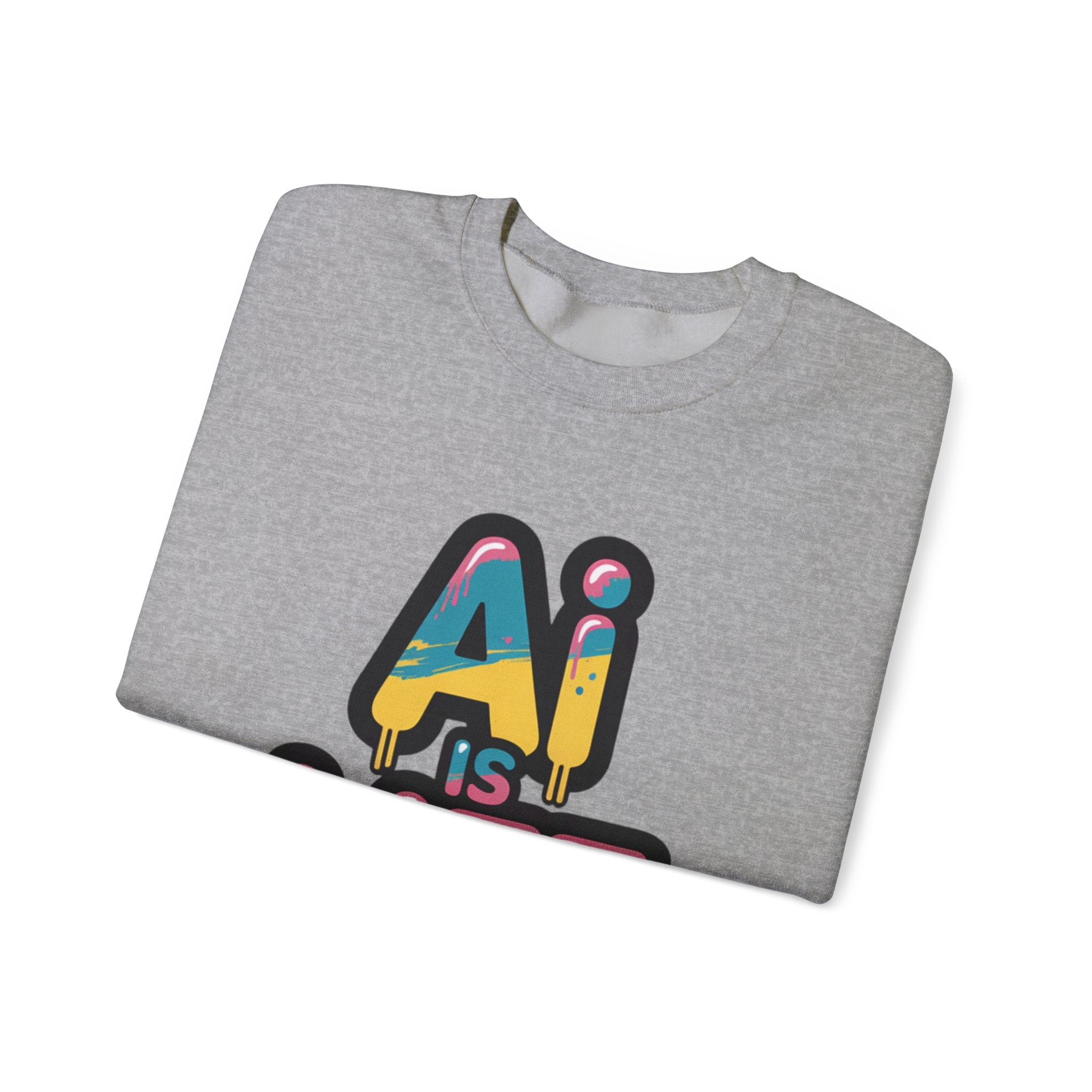AI IS LIFE " Neon Circuit " Unisex Heavy Blend™ Crewneck Sweatshirt