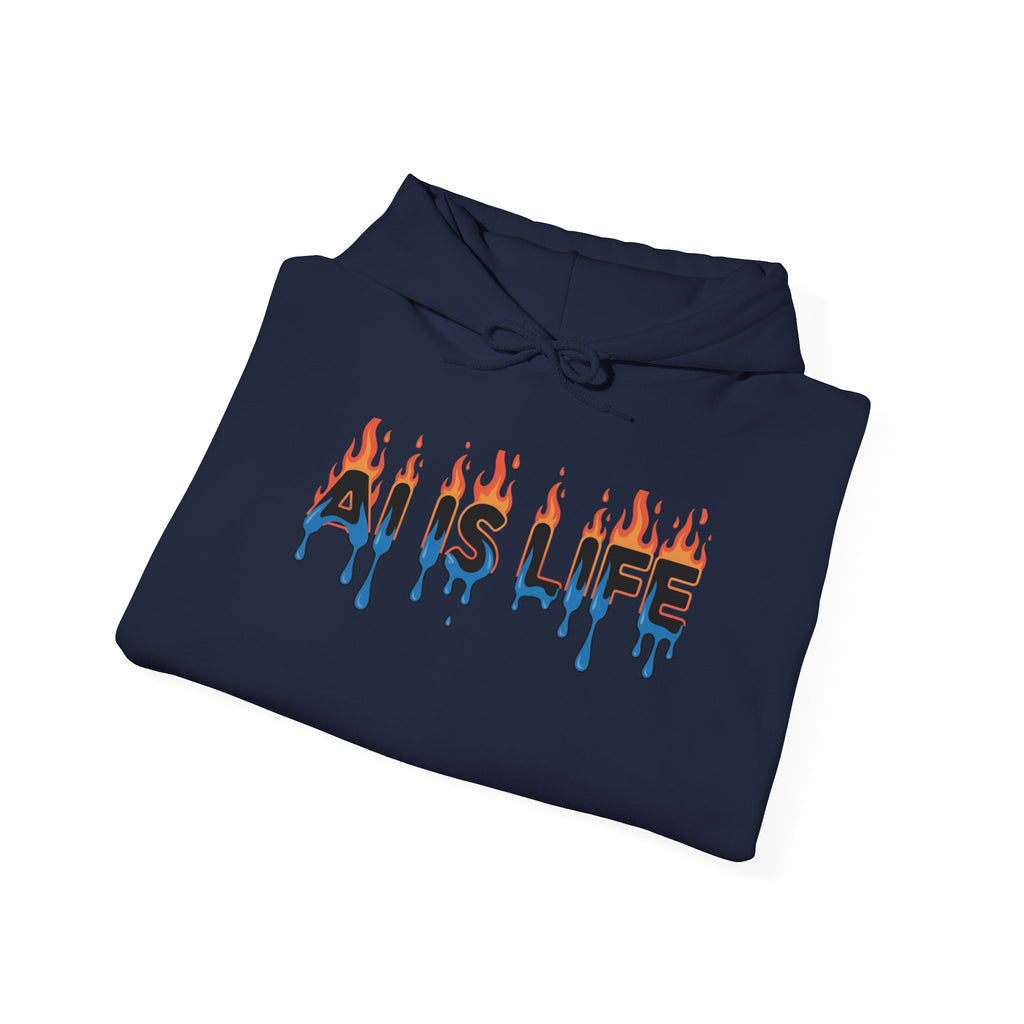 AI IS LIFE   “AI MELTDOWN”  Unisex Heavy Blend™ Hooded Sweatshirt