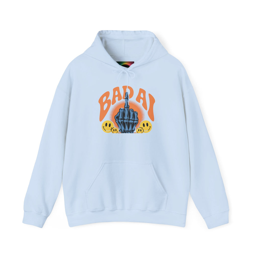 Bad Day Middle Finger Hoodie – Retro Skull Hand Graphic Sweatshirt