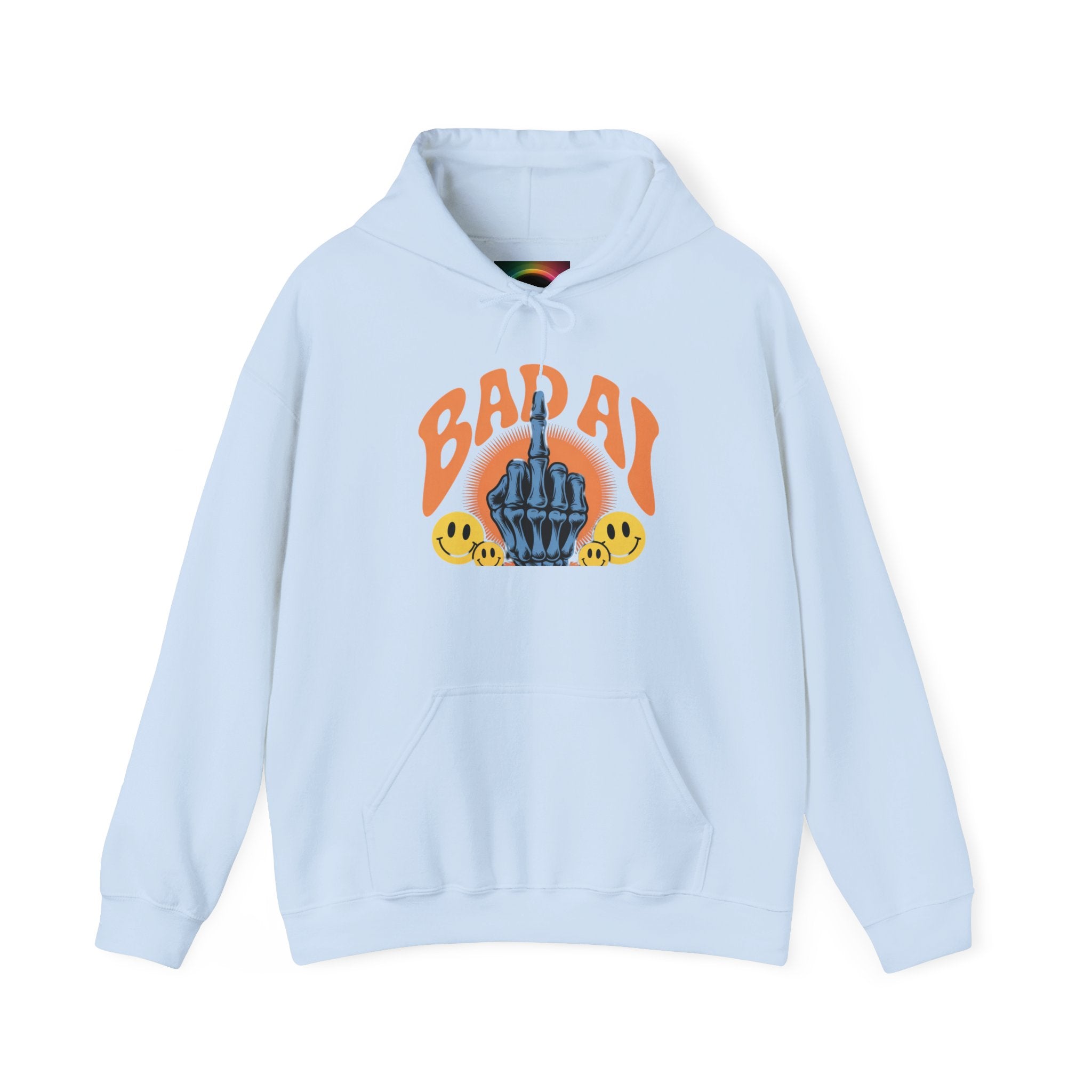 Bad Day Middle Finger Hoodie – Retro Skull Hand Graphic Sweatshirt