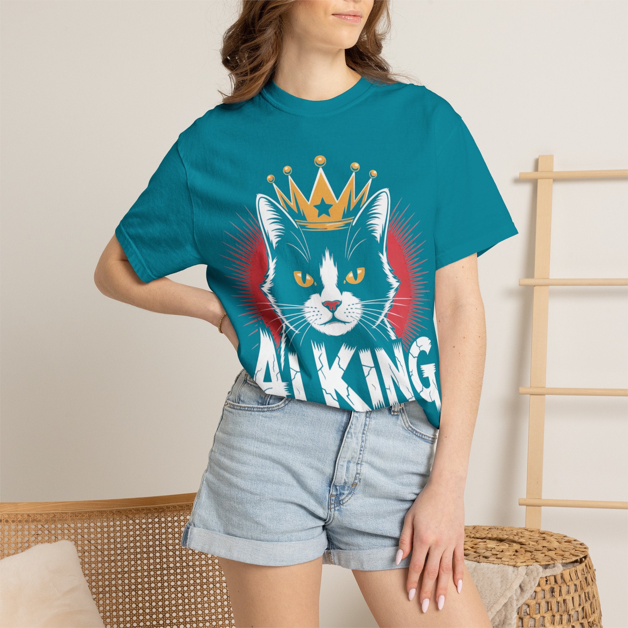 AI king ""Glitch Monarch"" Garment-Dyed T-shirt (Men)