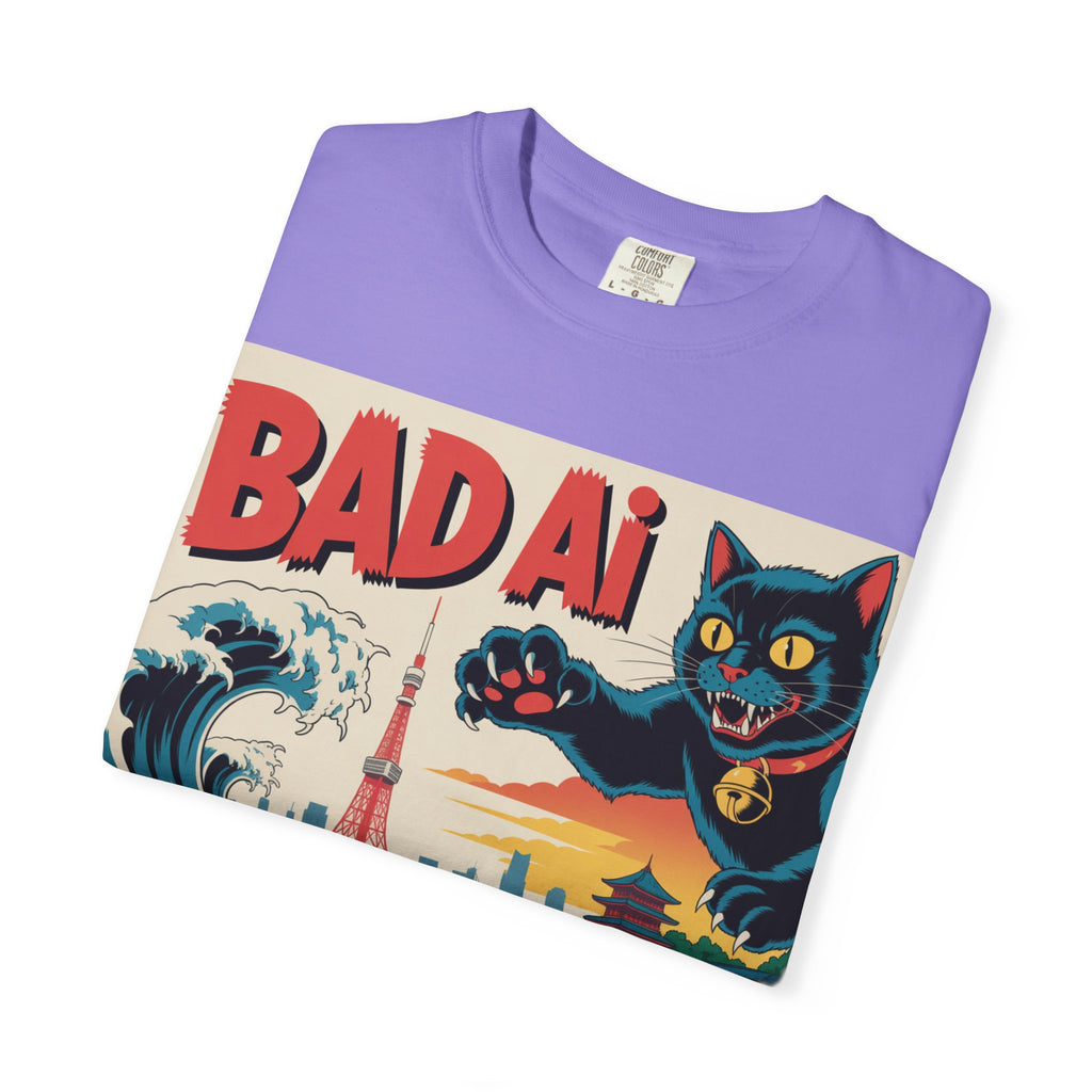 BAD AI  " Kaiju Kitty "  Unisex Garment-Dyed T-shirt