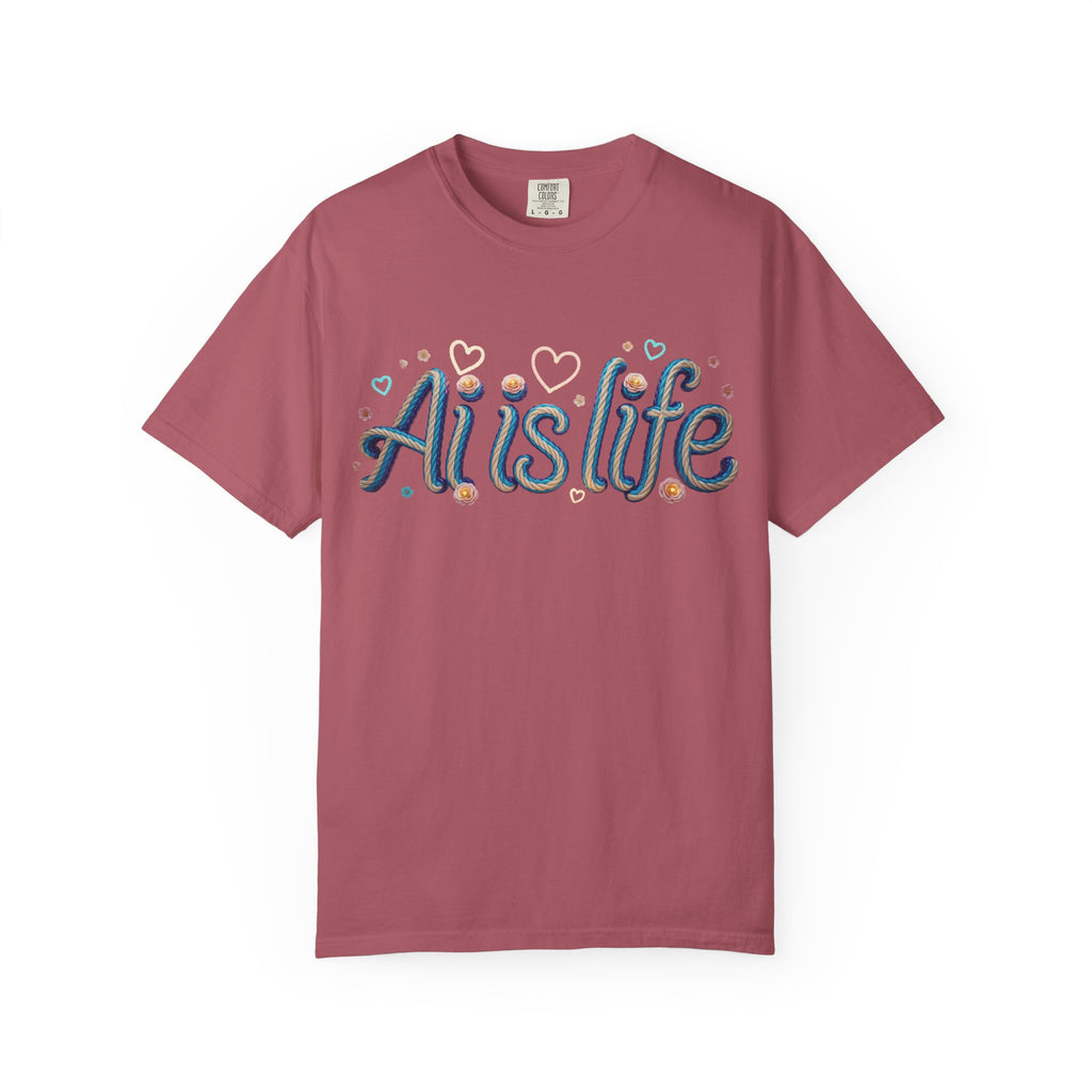 AI is Life  "TWISTED BEAUTY" Unisex Garment-Dyed T-shirt