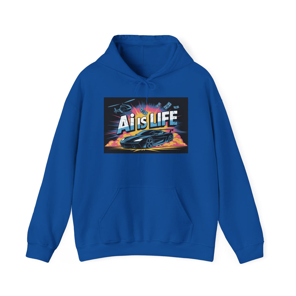 AI is LIFE " Action Mode "  Unisex Heavy Blend™ Hooded Sweatshirt
