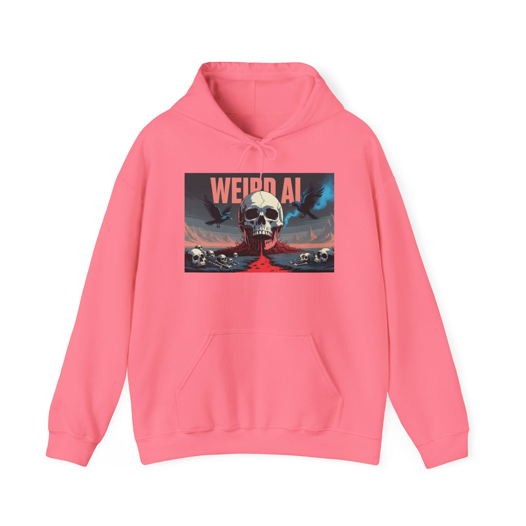 Weird AI " Skeleton Volcano Edition " Unisex Heavy Blend™ Hooded Sweatshirt