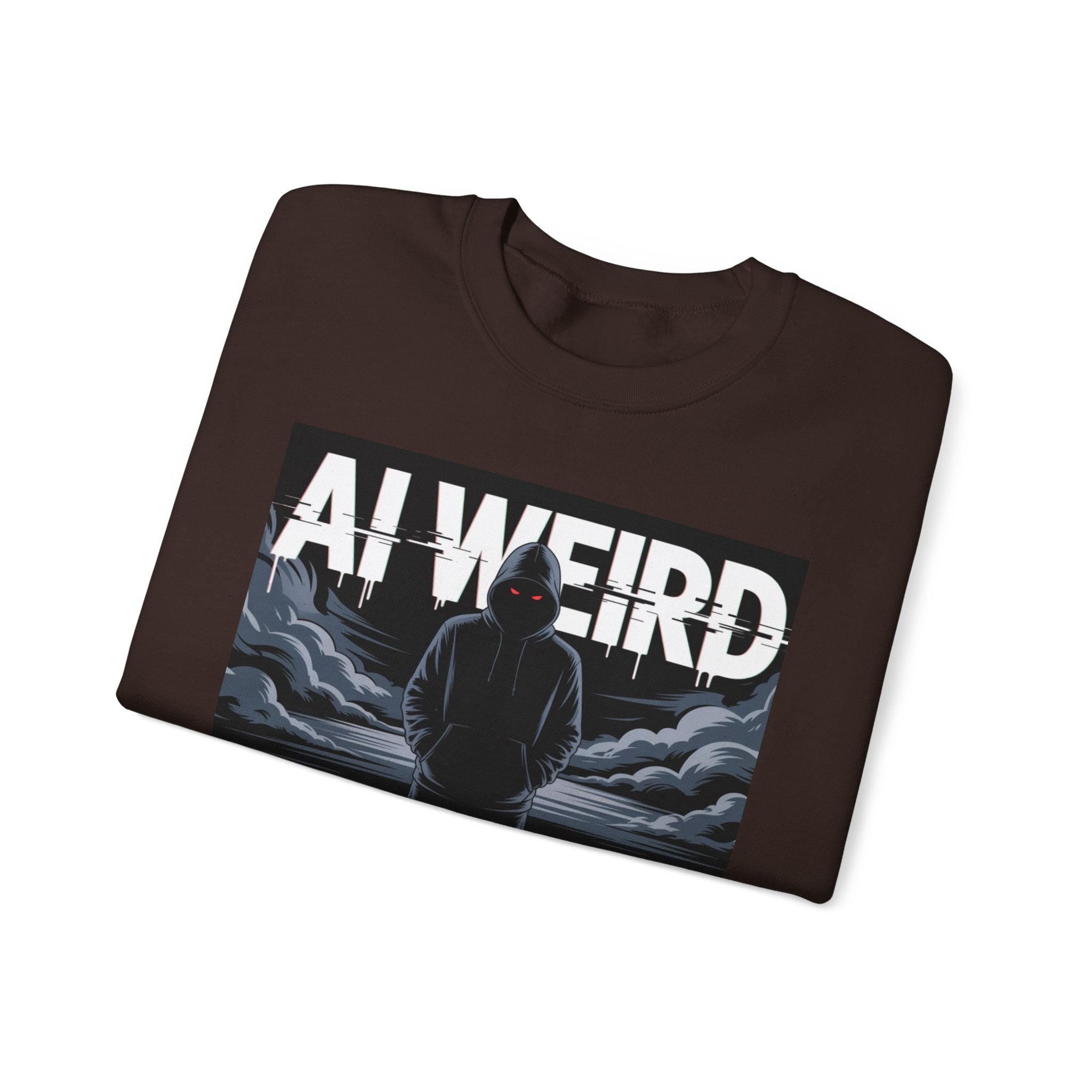 AI WEIRD – “DARK DATA ENTITY” Unisex Heavy Blend™ Crewneck Sweatshirt