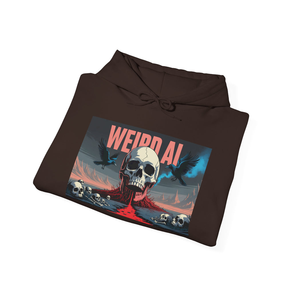Weird AI " Skeleton Volcano Edition " Unisex Heavy Blend™ Hooded Sweatshirt