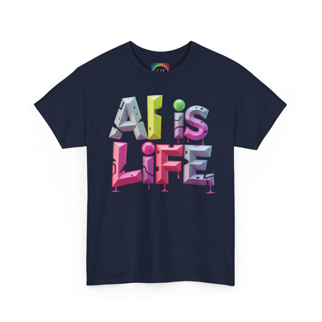 AI is LIFE "GRAFFITI DIMENSION" Colorful 3D Typography T-shirt