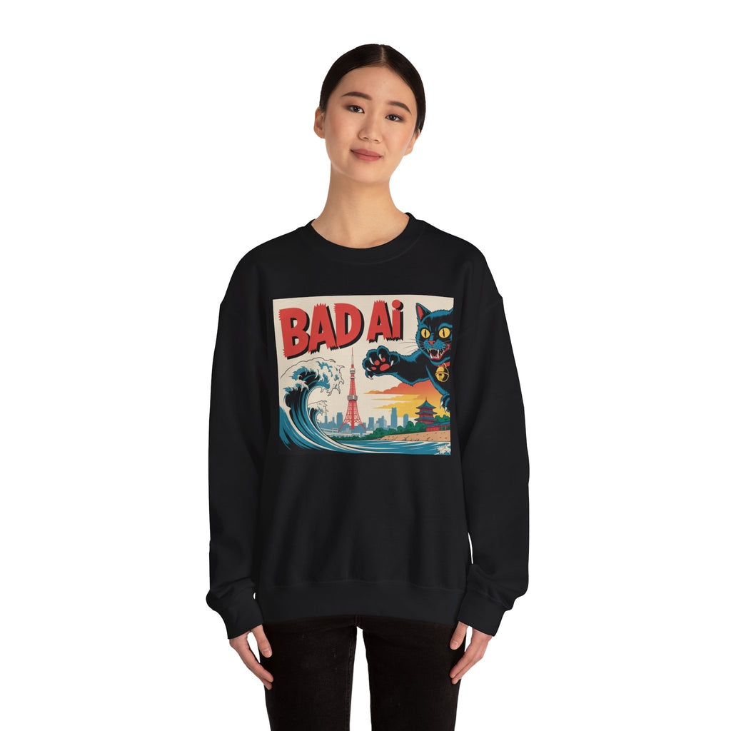 BAD AI  "Kaiju Kitty"  Unisex Heavy Blend™ Crewneck Sweatshirt
