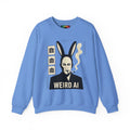 Weird AI Tee "CYBER RABBIT NOIR" Retro Bunny-Masked AI Graphic Crewneck Sweatshirt
